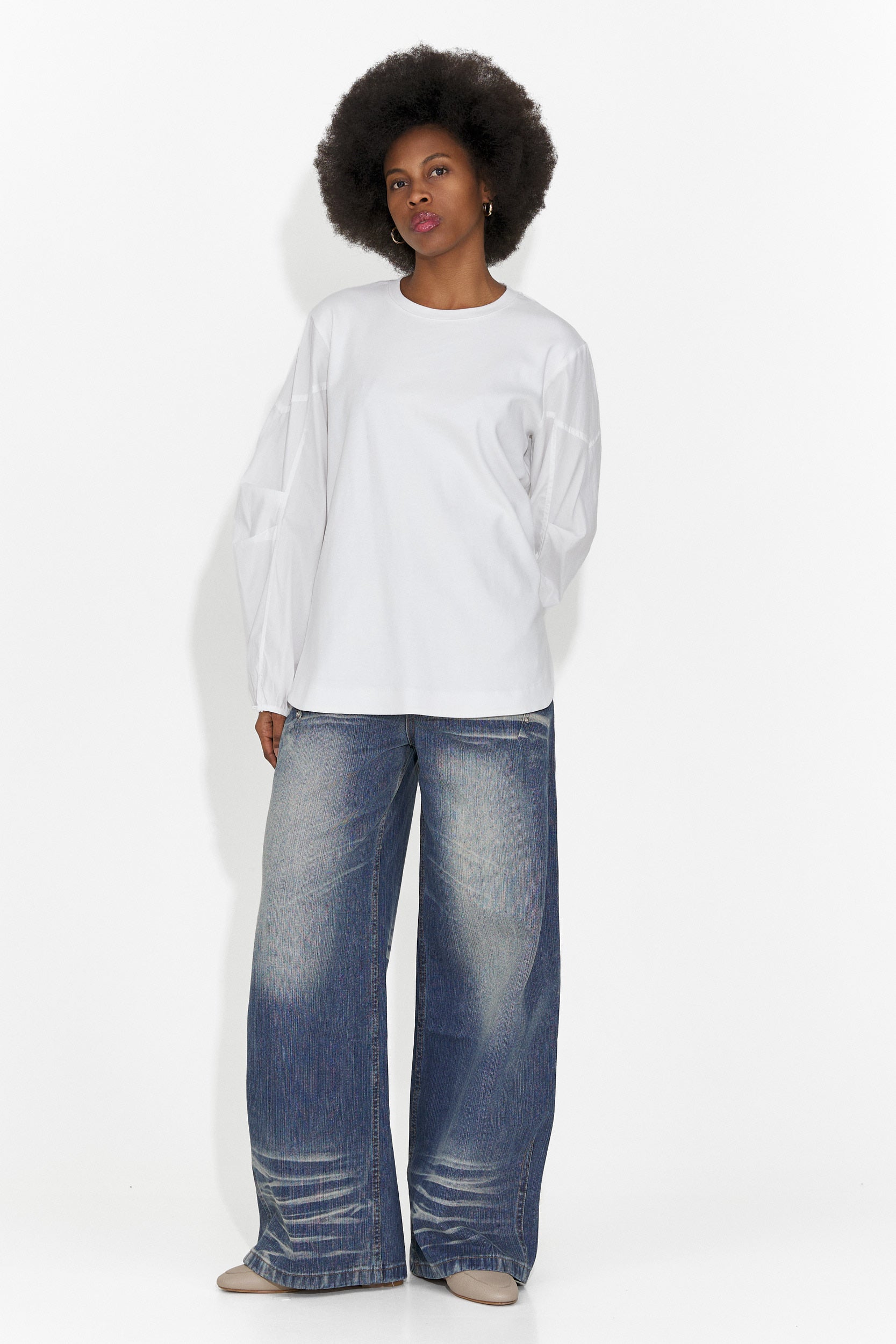 Blugi dama casual albastri Aretha Bogas