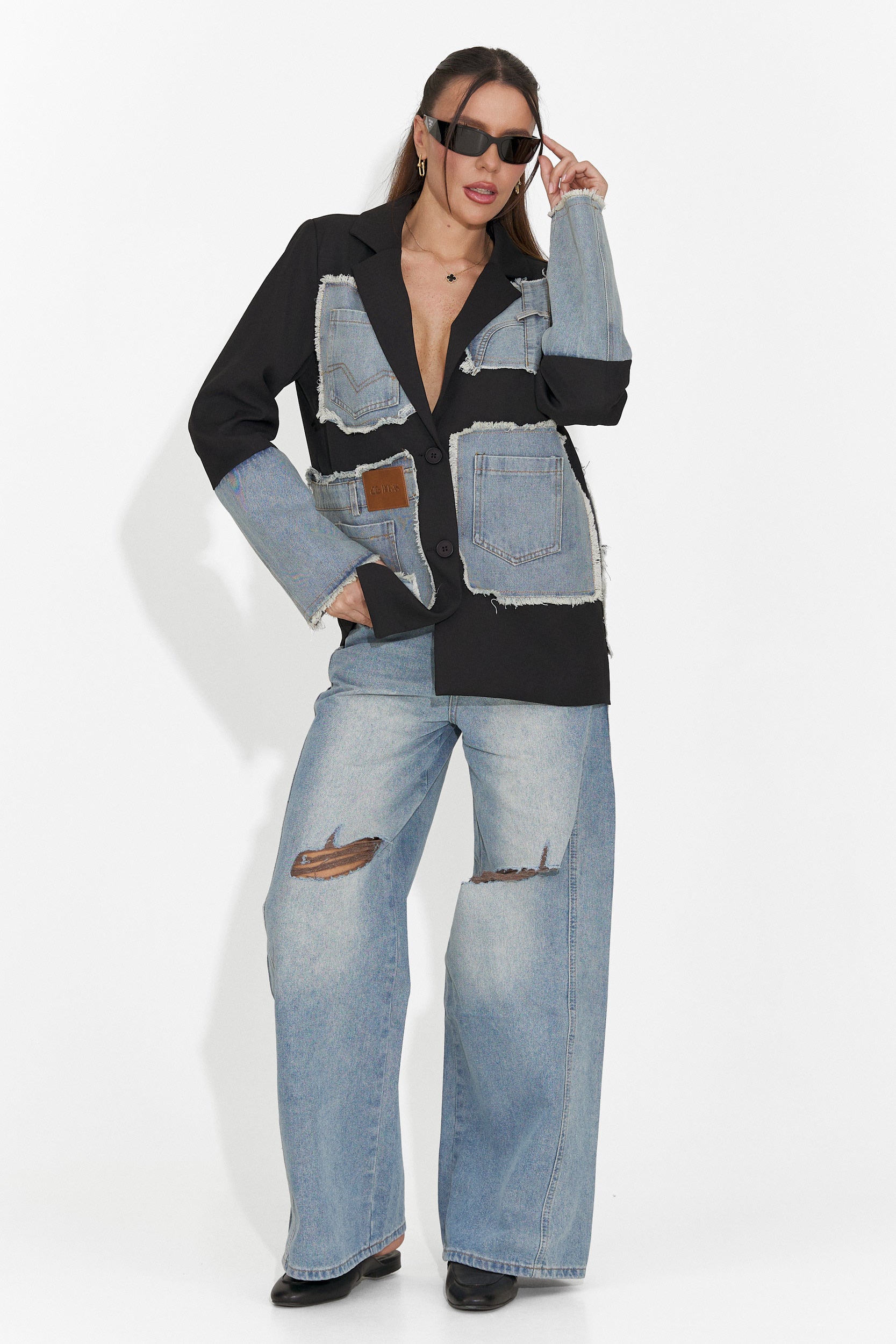 Blugi dama casual albastri Calora Bogas