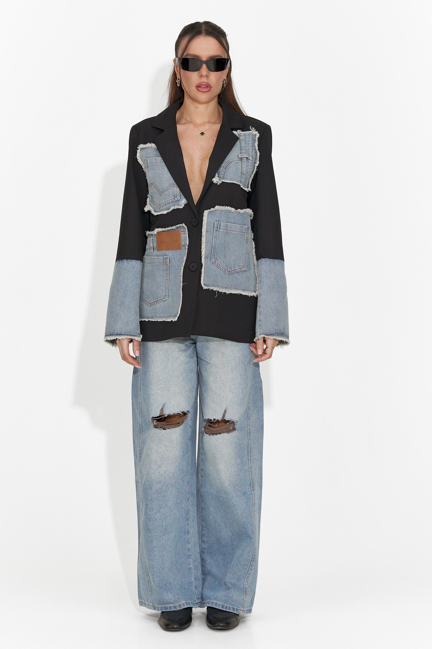 Blugi dama casual albastri Calora Bogas