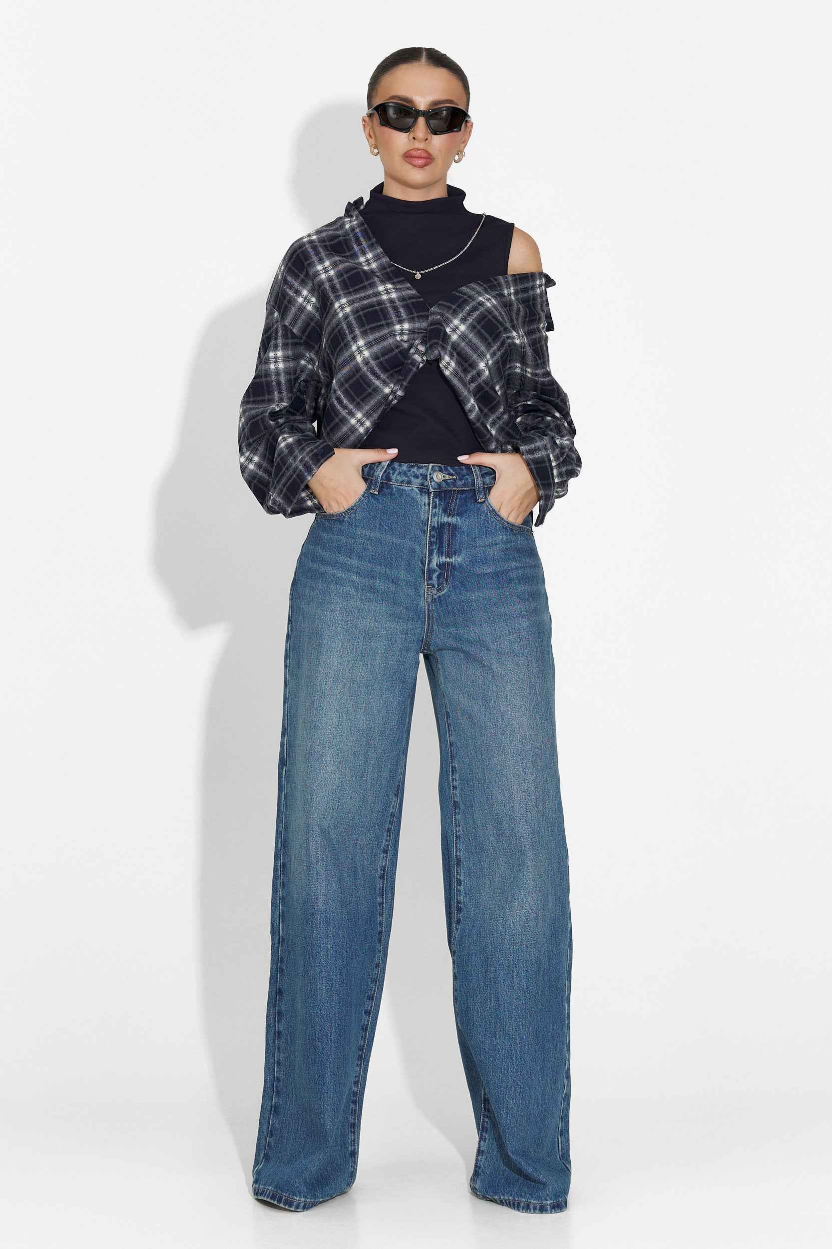 Blugi dama casual albastri Nuvya Bogas