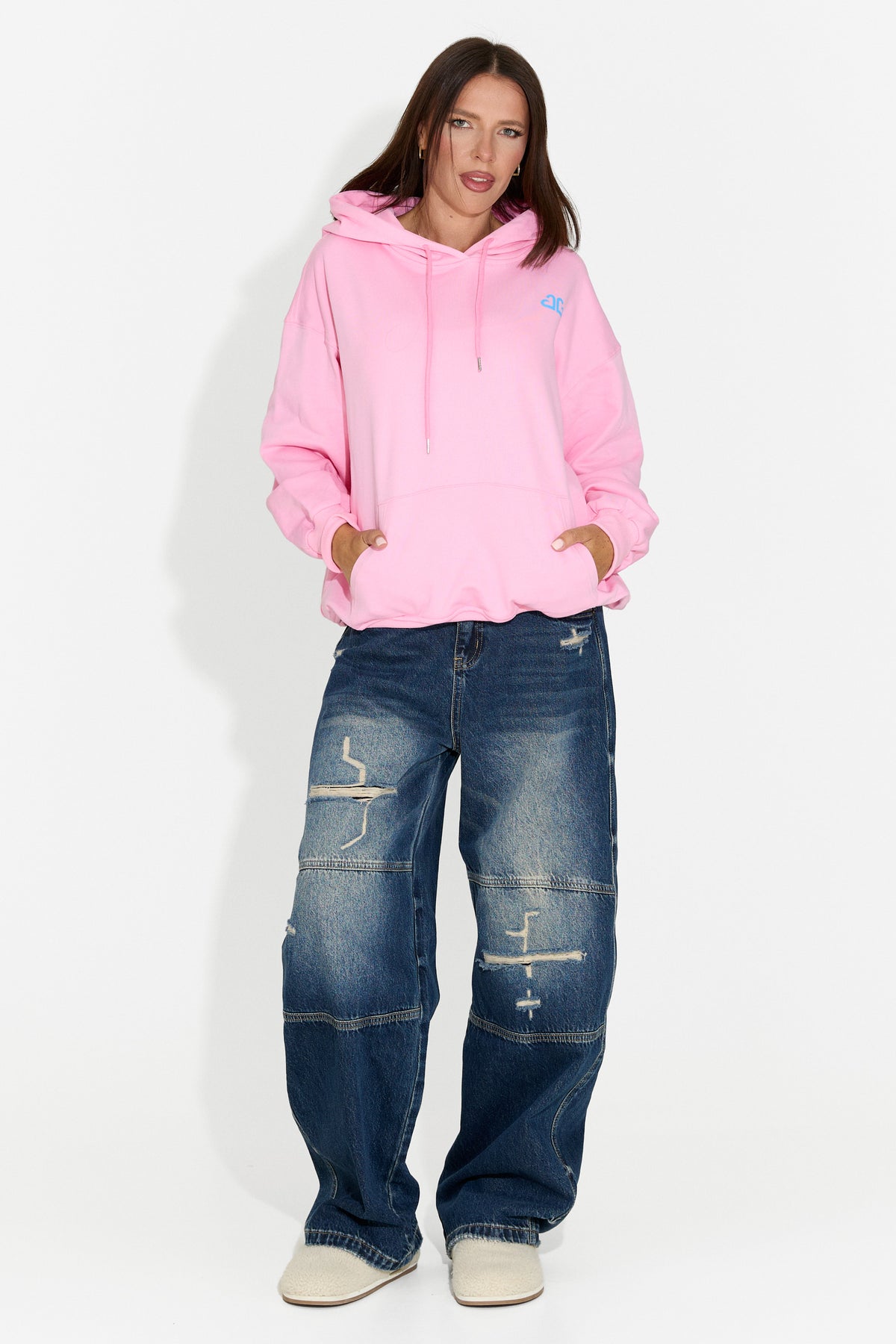 Blugi dama casual albastru Elementary Bogas
