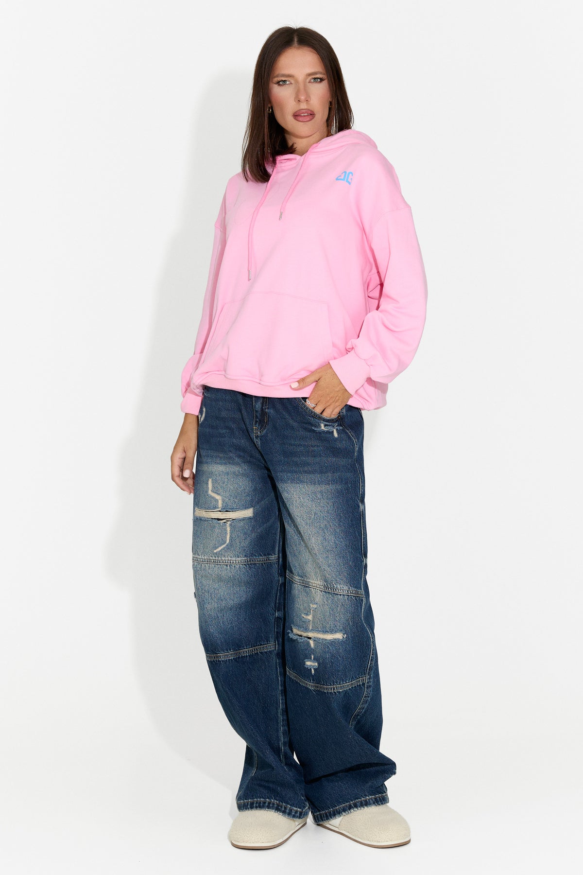 Blugi dama casual albastru Elementary Bogas