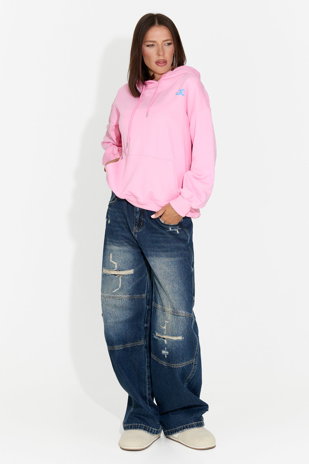 Blugi dama casual albastru Elementary Bogas