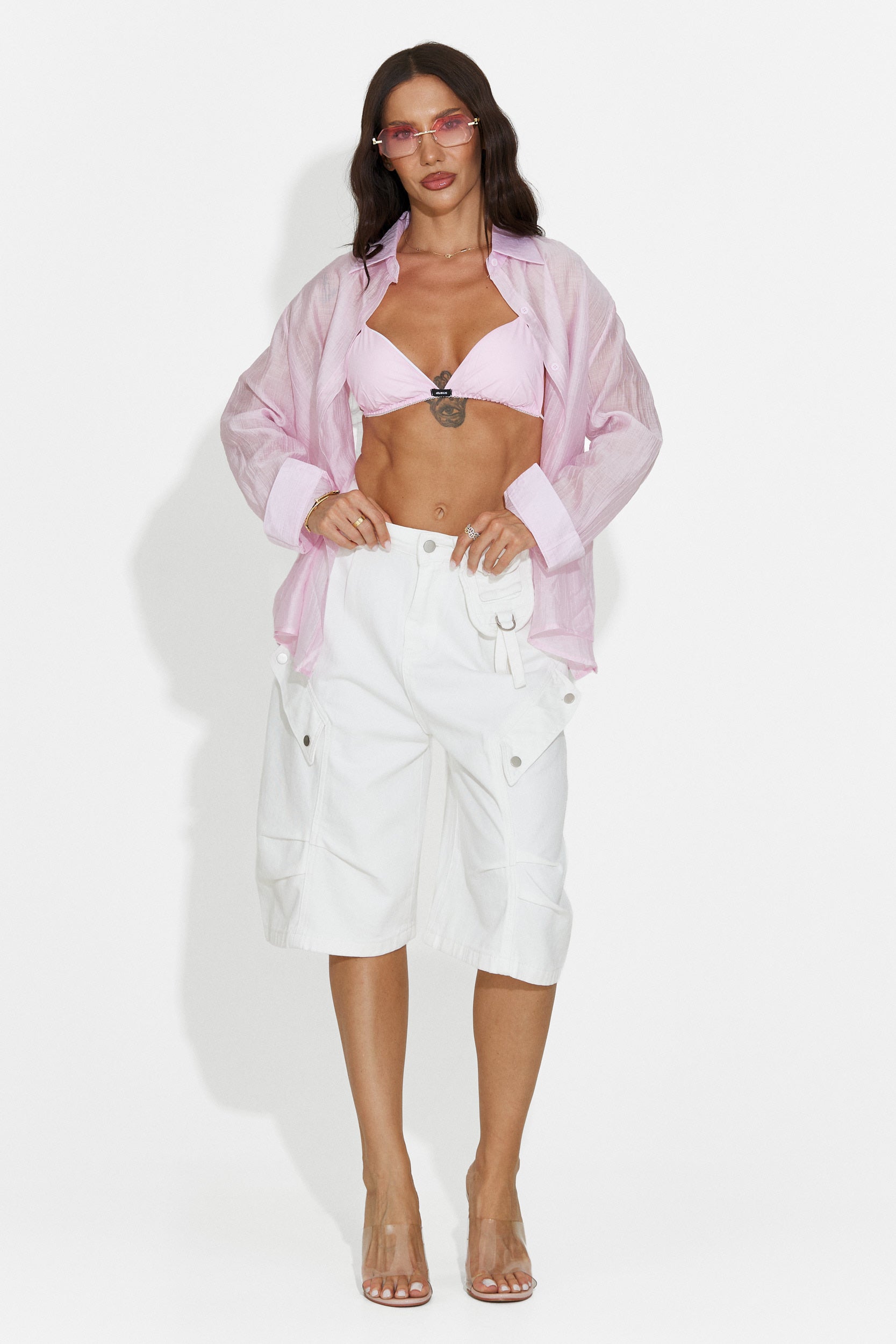 Blugi dama casual albi Teolia Bogas