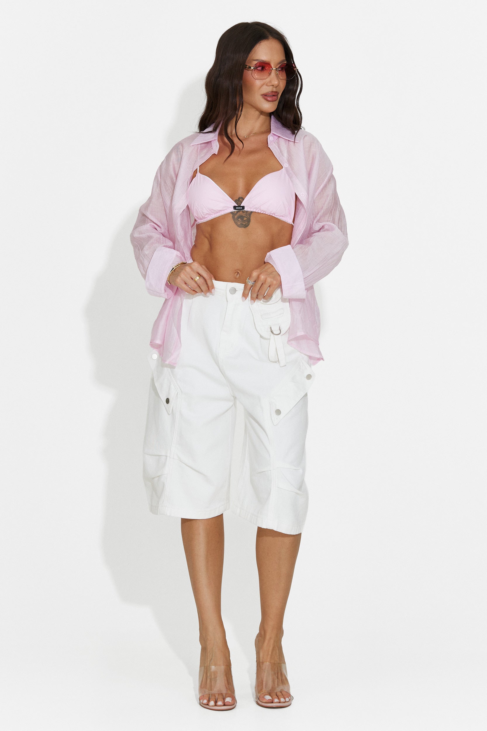 Blugi dama casual albi Teolia Bogas