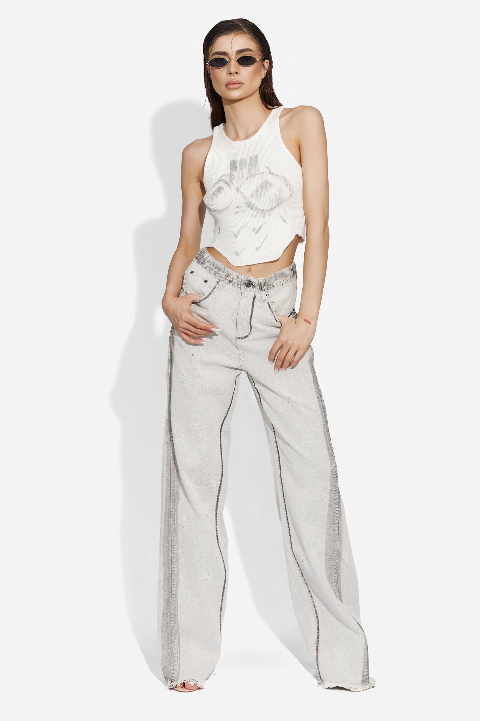 Akaliw Bogas grey casual women's jeans