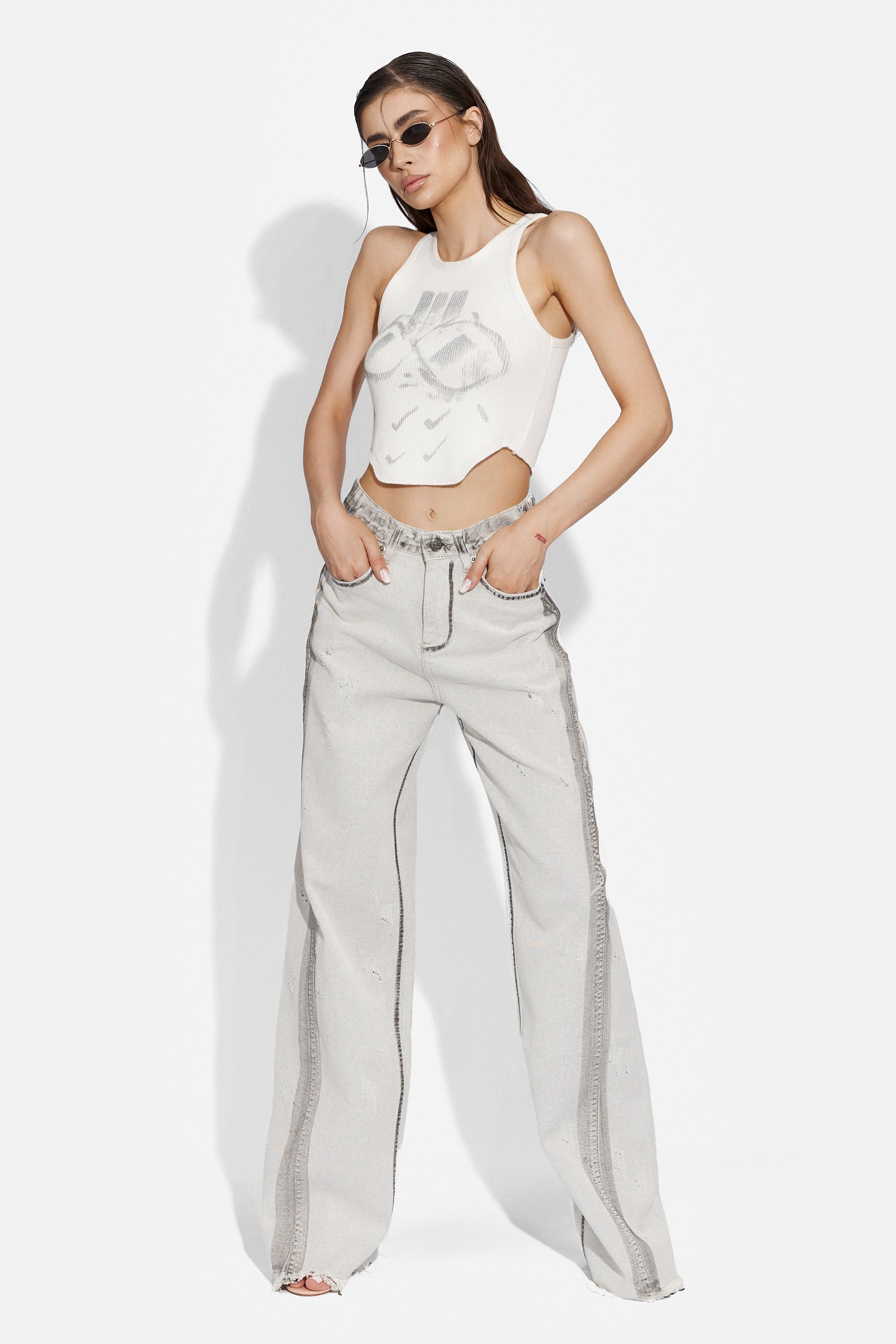 Akaliw Bogas grey casual women's jeans