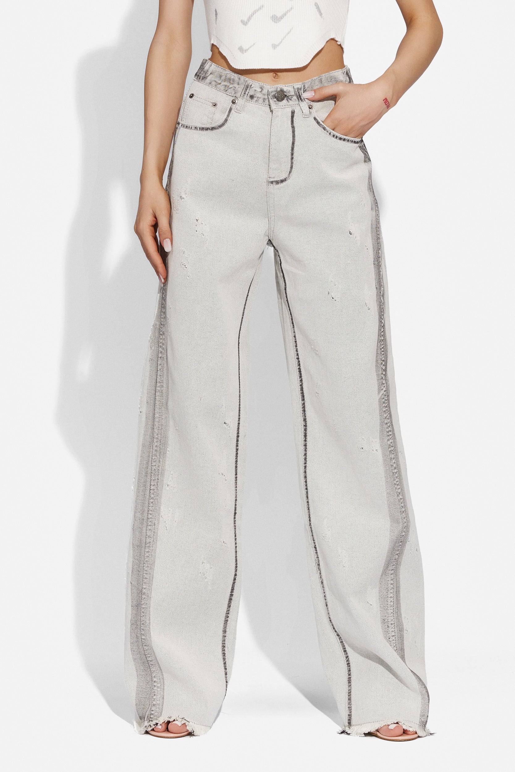 Akaliw Bogas grey casual women's jeans