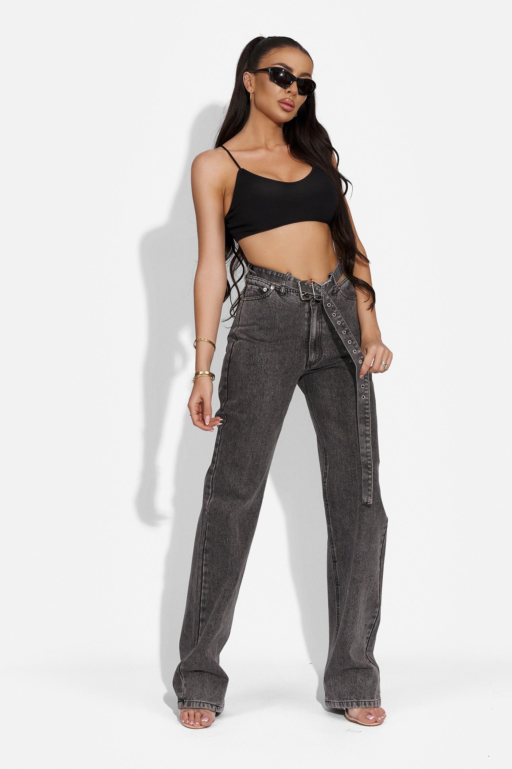 Blugi dama casual gri Getia Bogas