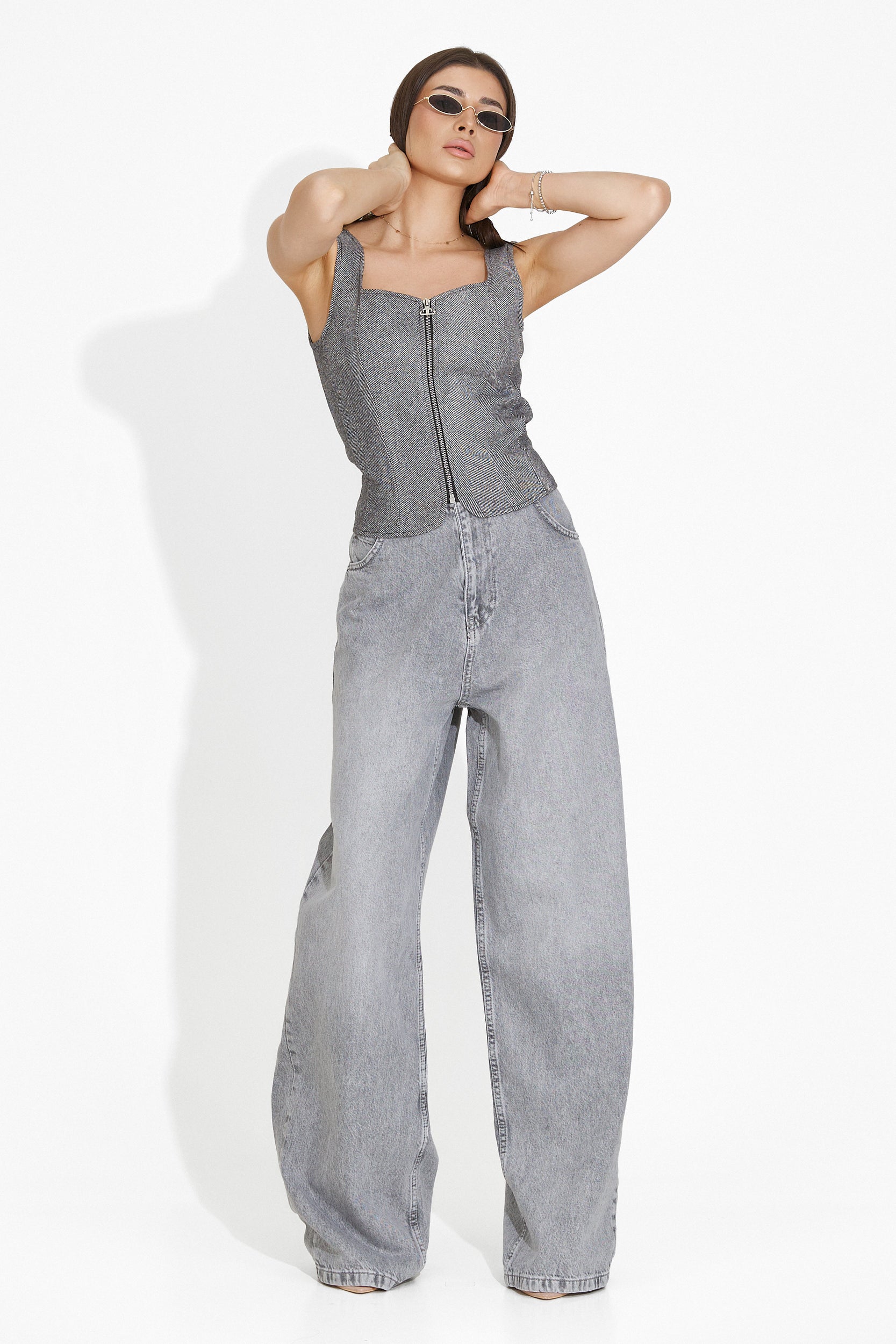 Casual gray women's jeans Shelyana Bogas