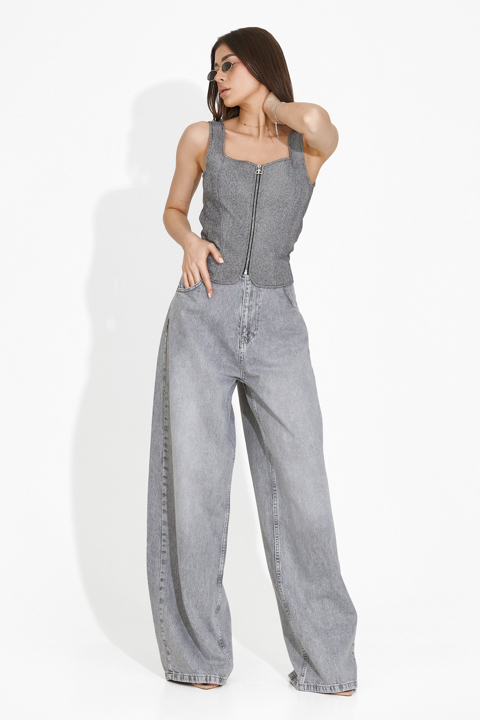 Casual gray women's jeans Shelyana Bogas