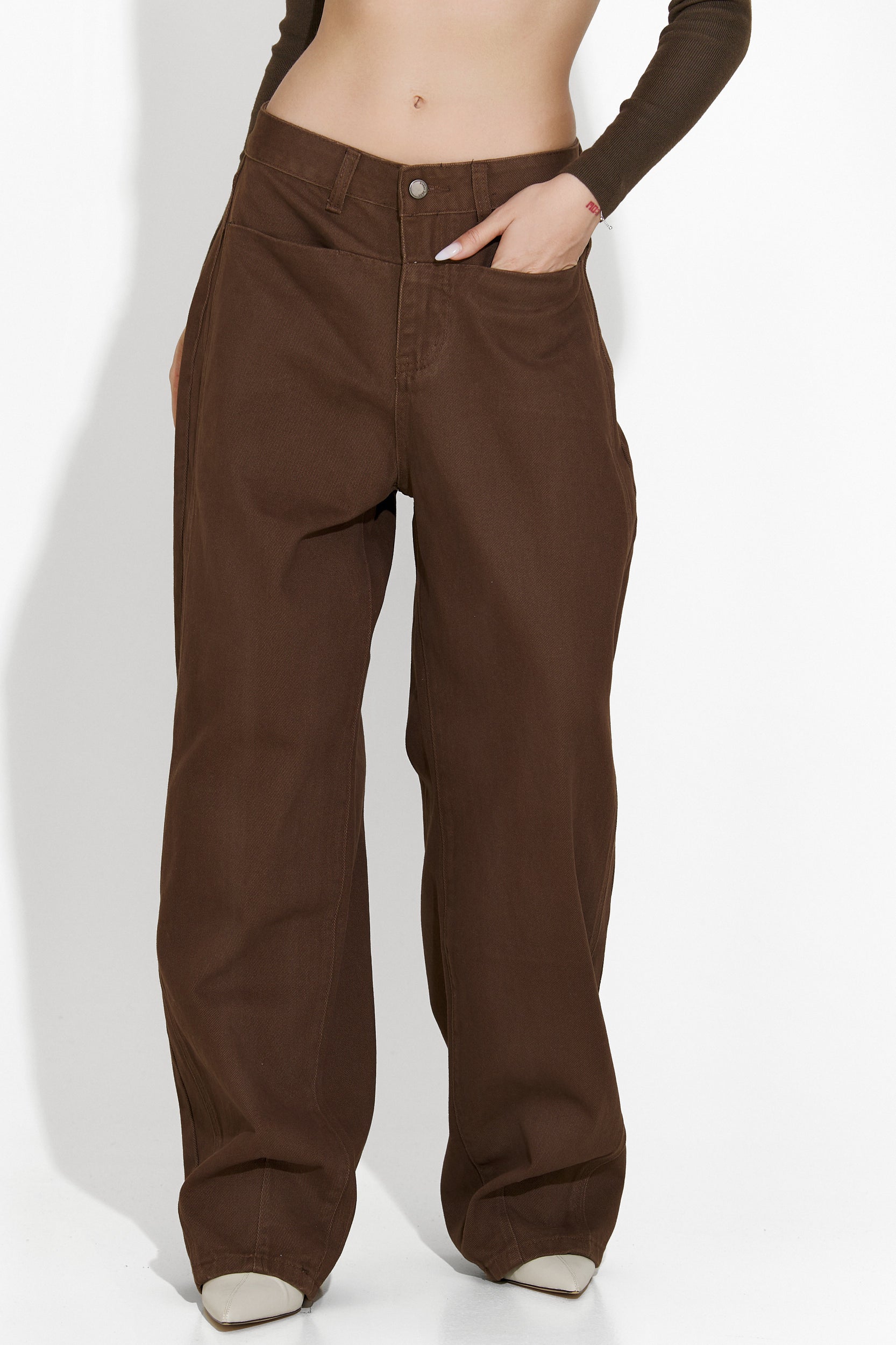 Jacklyn Bogas women's casual brown jeans