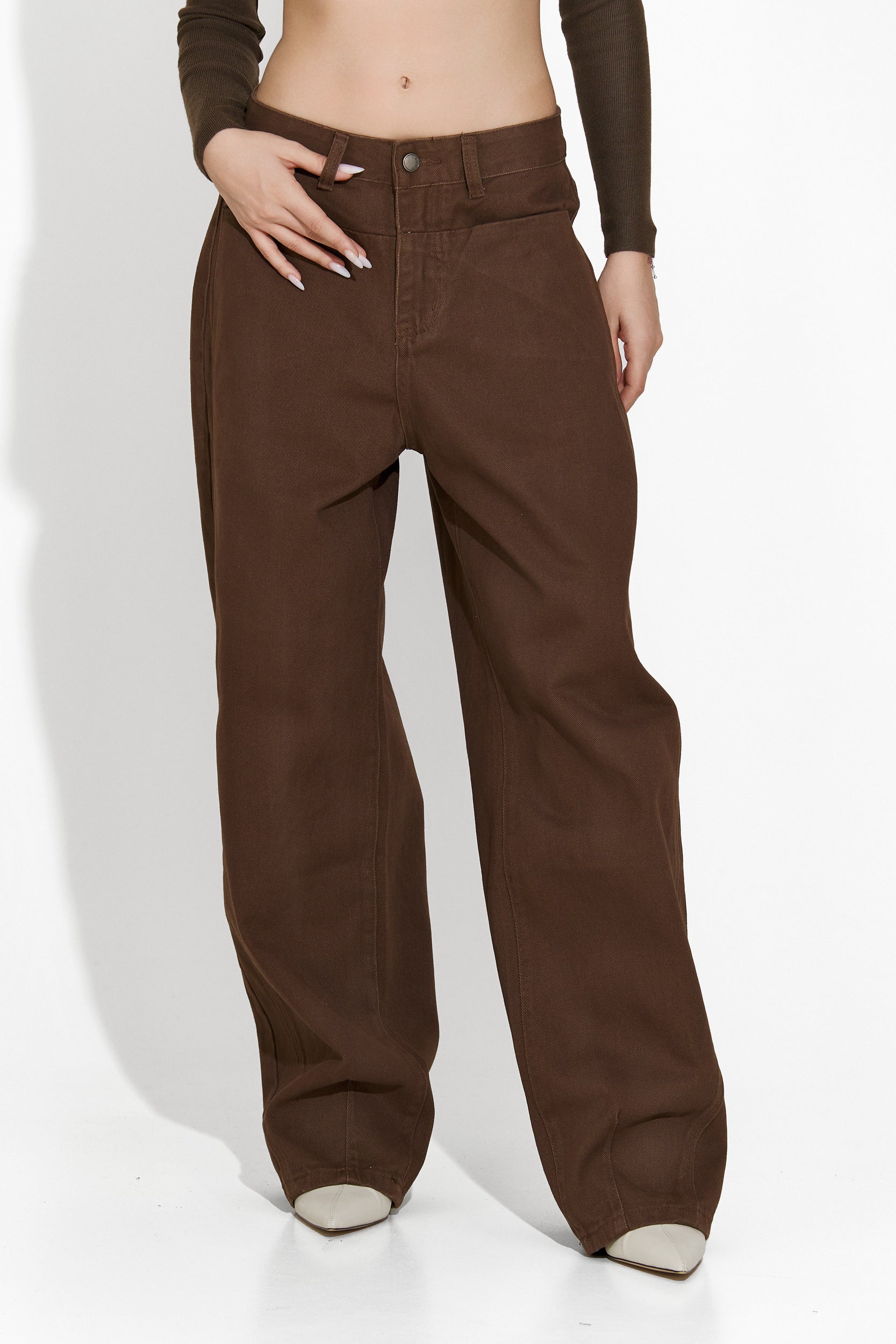 Jacklyn Bogas women's casual brown jeans