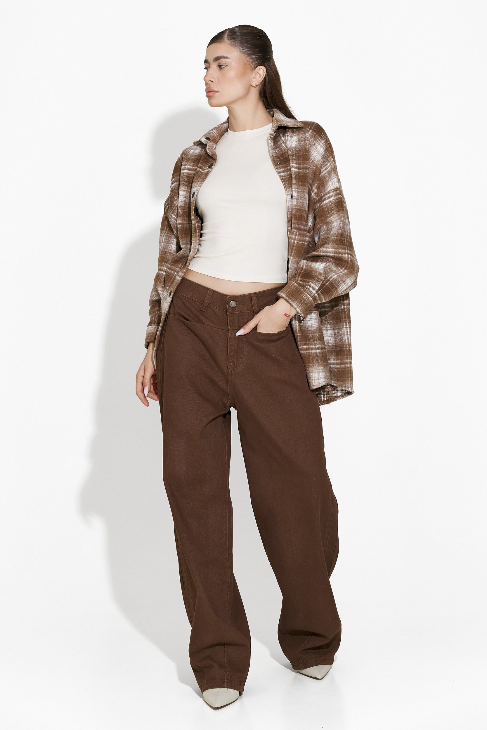 Jacklyn Bogas women's casual brown jeans