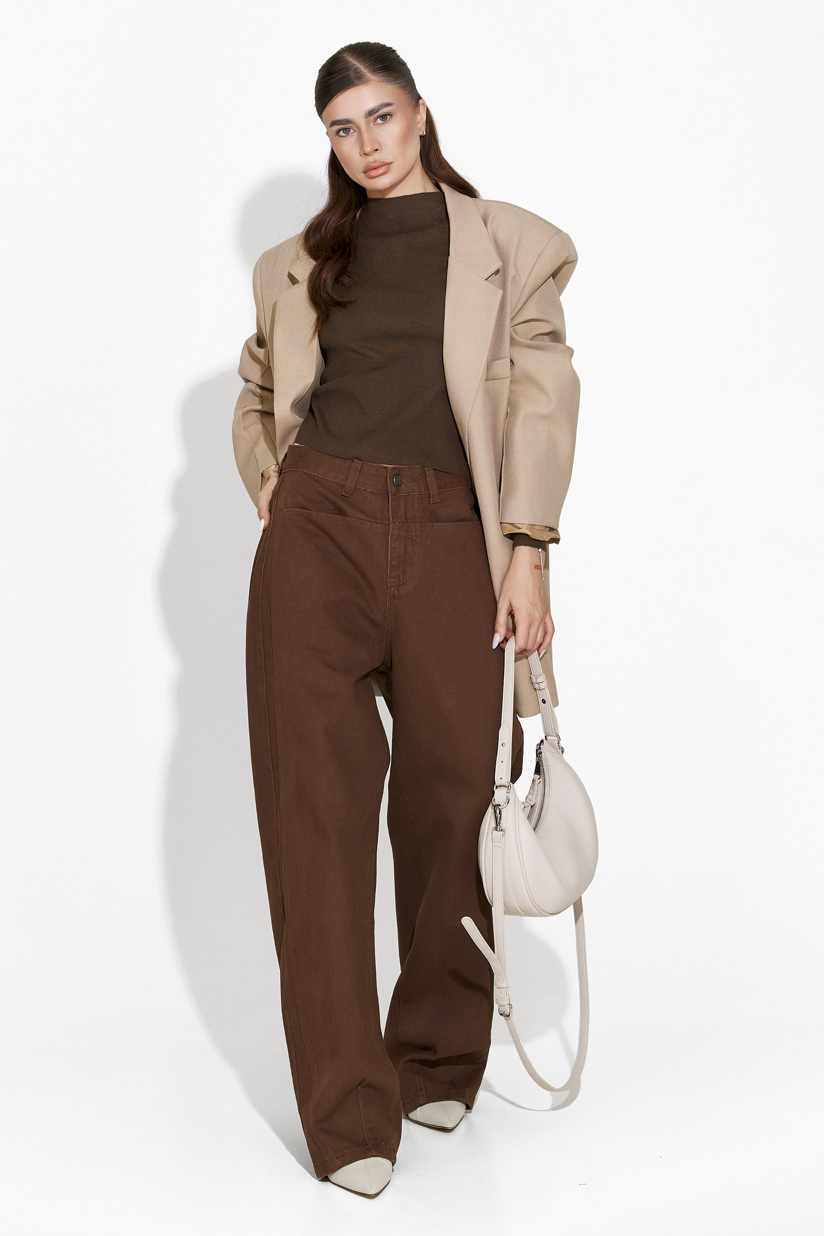 Jacklyn Bogas women's casual brown jeans