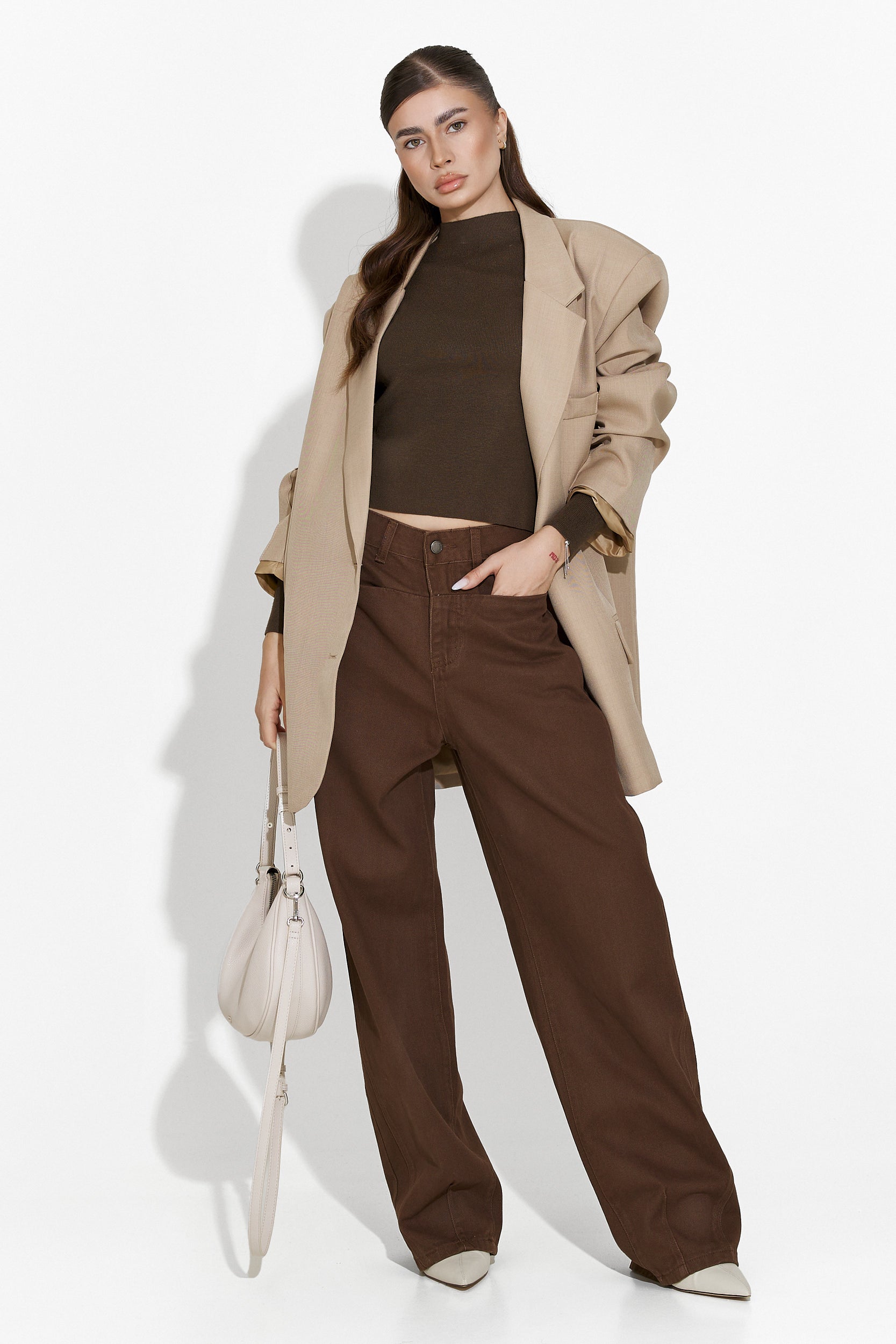 Jacklyn Bogas women's casual brown jeans