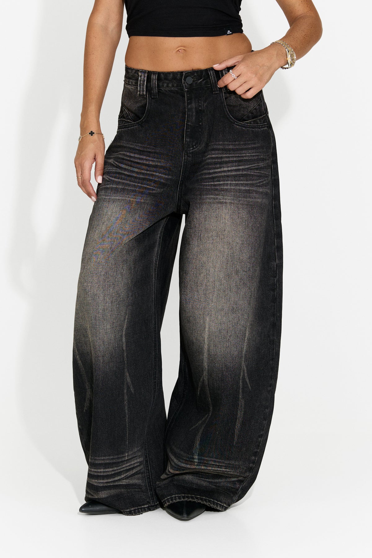 Blugi dama casual negru Lutroela Bogas