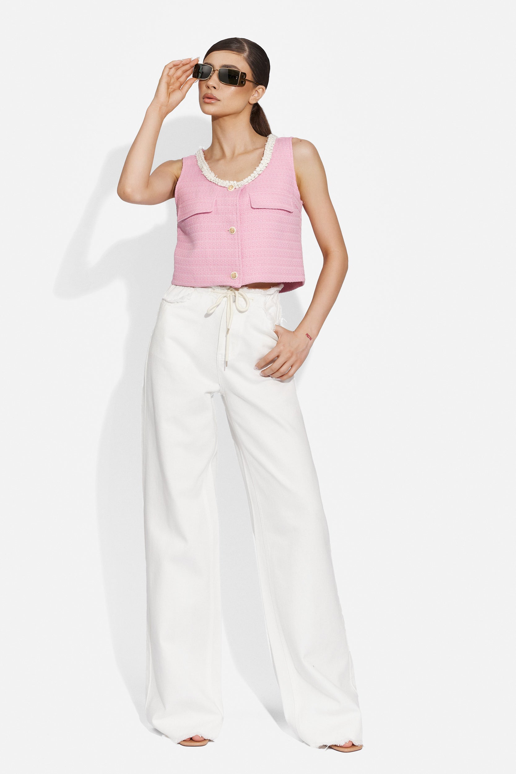 Blugi dama casual albi Liviana Bogas