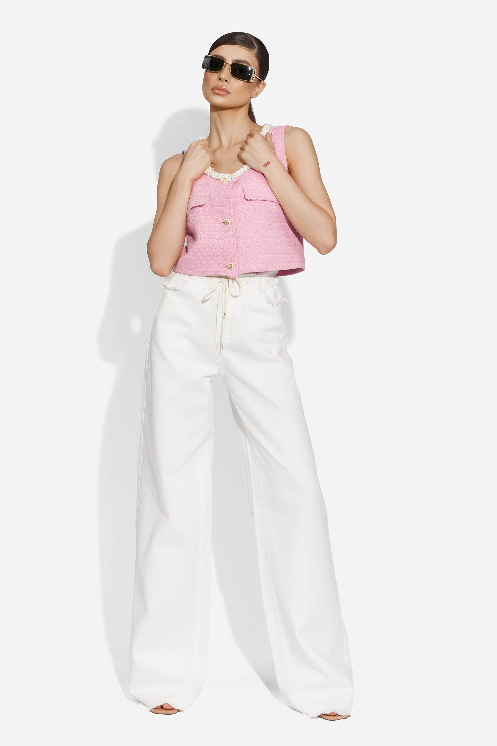 Blugi dama casual albi Liviana Bogas