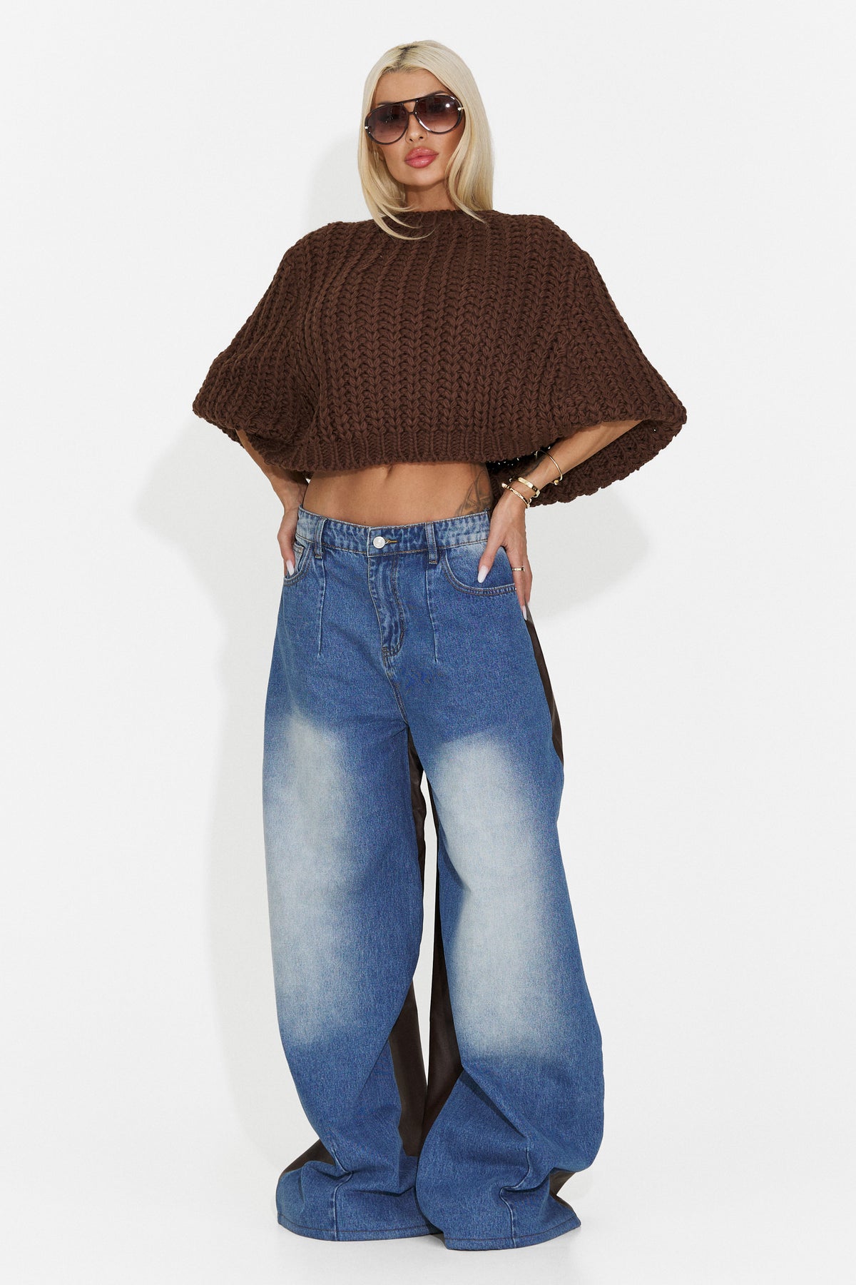 Bluza casual maro Fluceyra Bogas