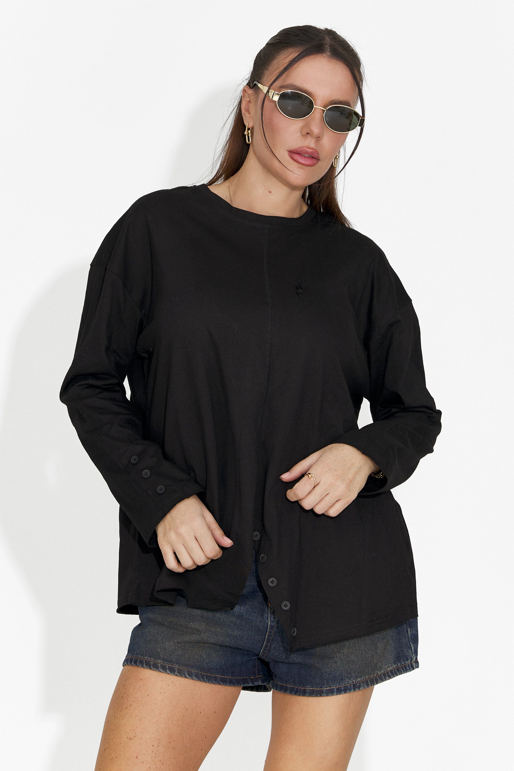 Bluza dama casual neagra Chandana Bogas