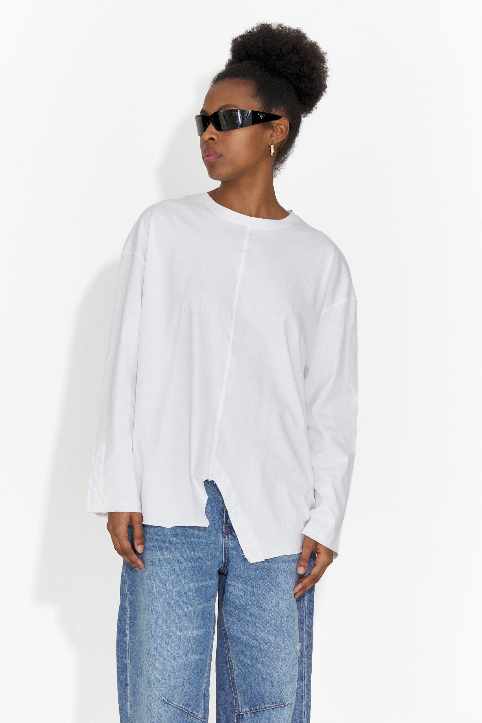 Bluza dama casual alba Chandana Bogas