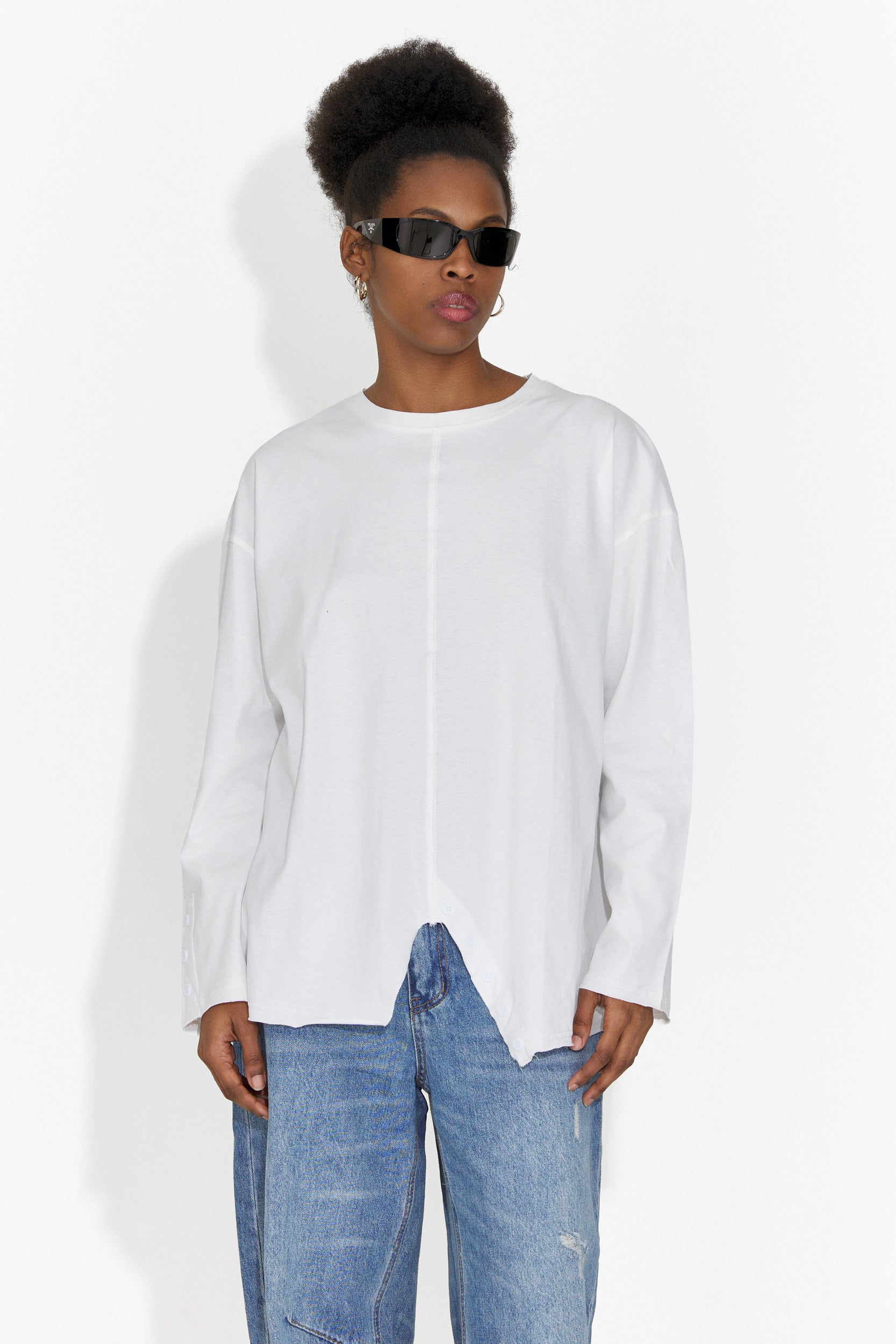 Bluza dama casual alba Chandana Bogas