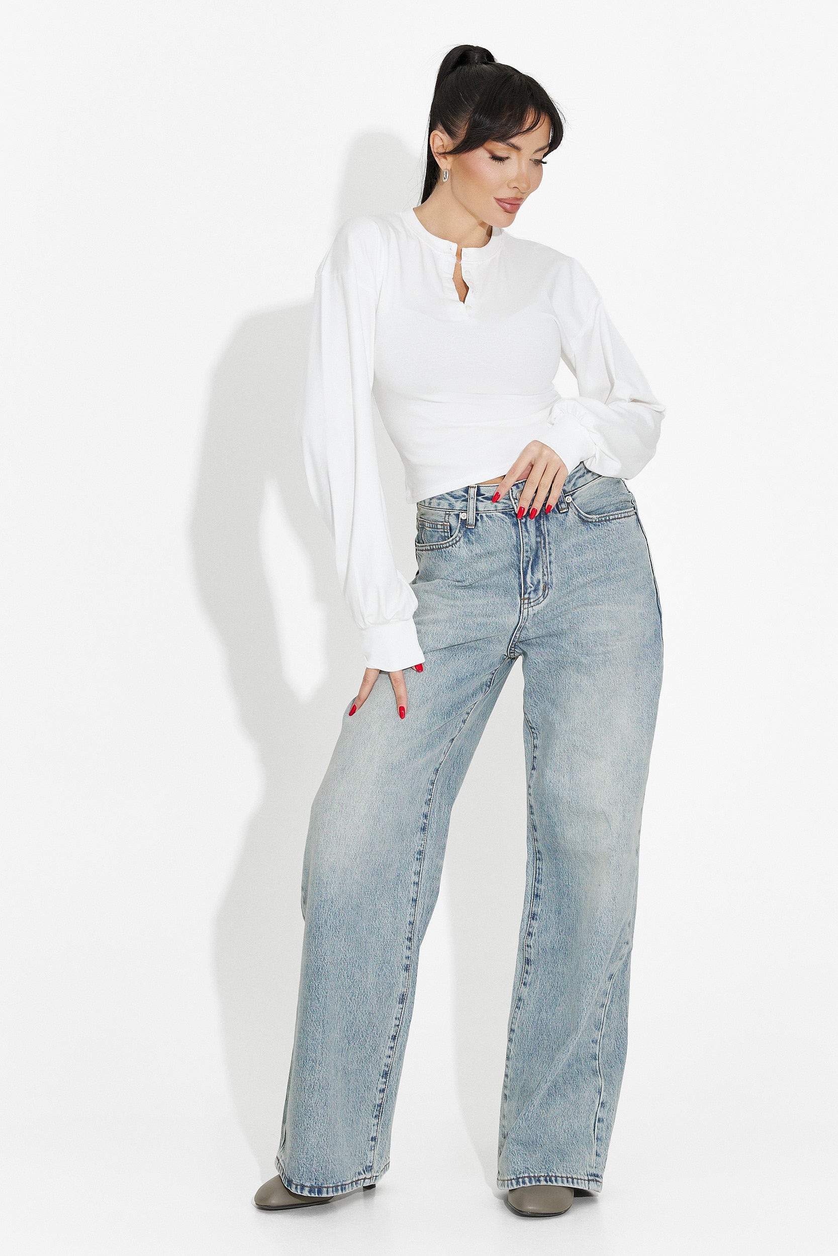 White casual women's blouse Tivora Bogas