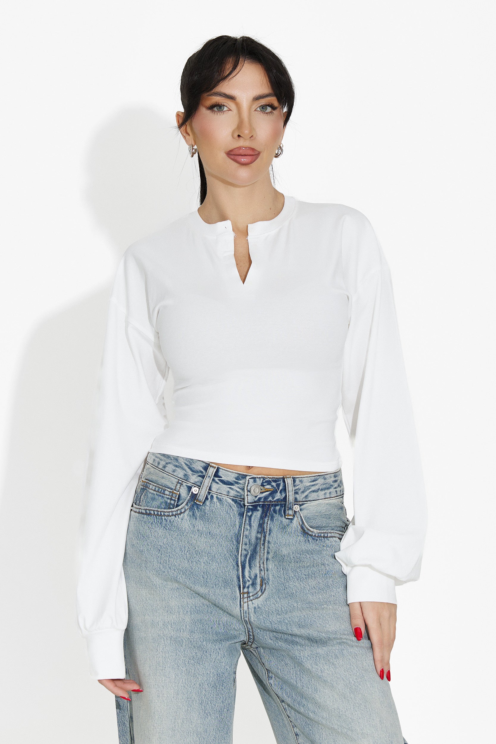 White casual women's blouse Tivora Bogas