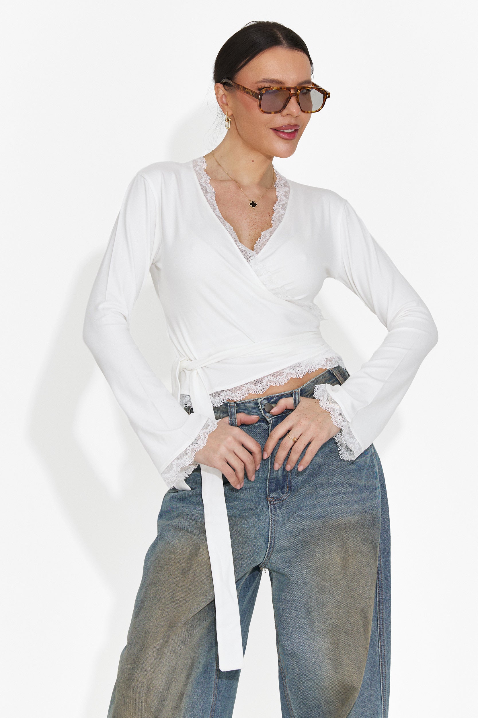 Bluza dama casual alba Zaneta Bogas