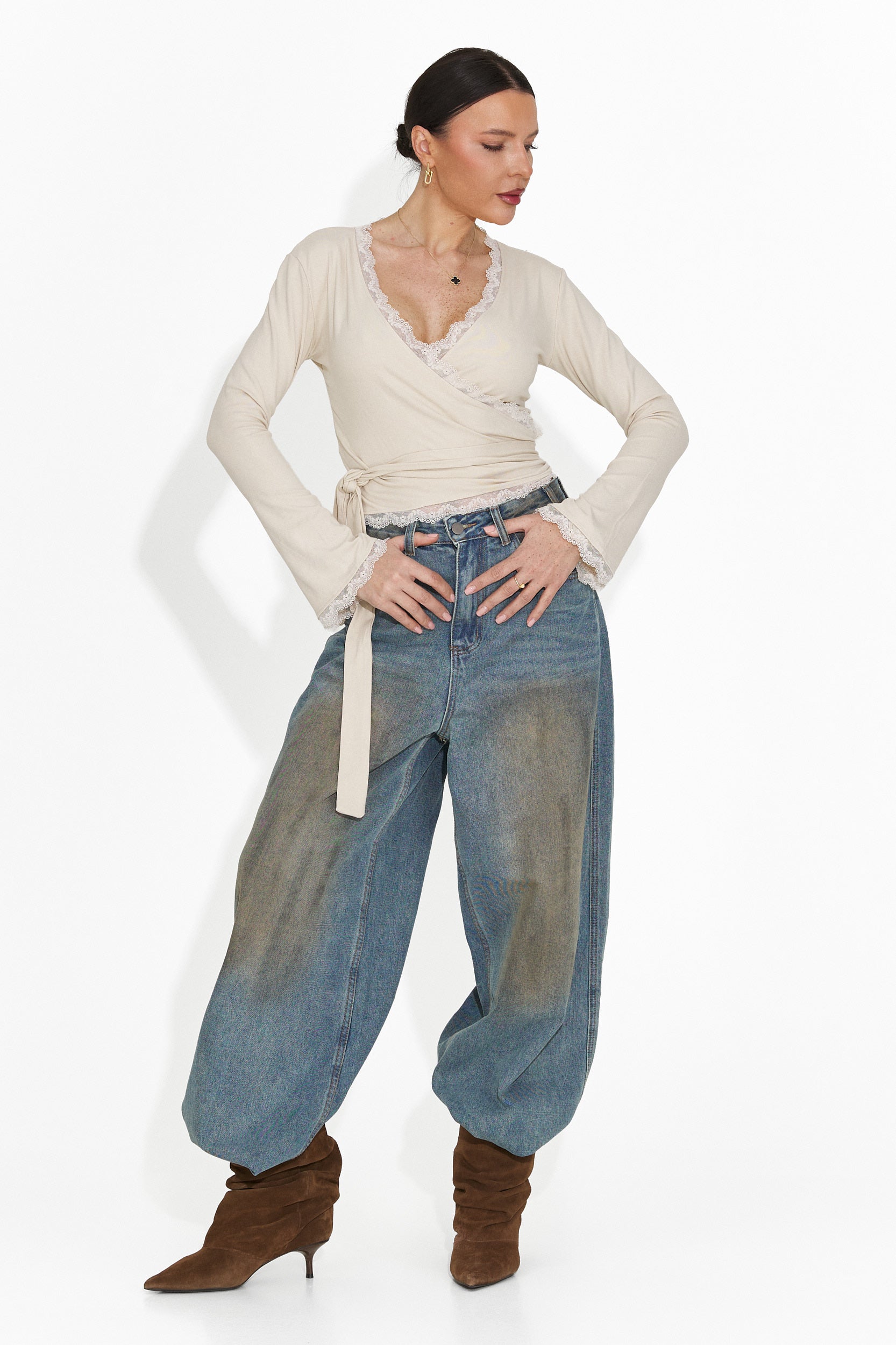 Bluza dama casual bej Zaneta Bogas