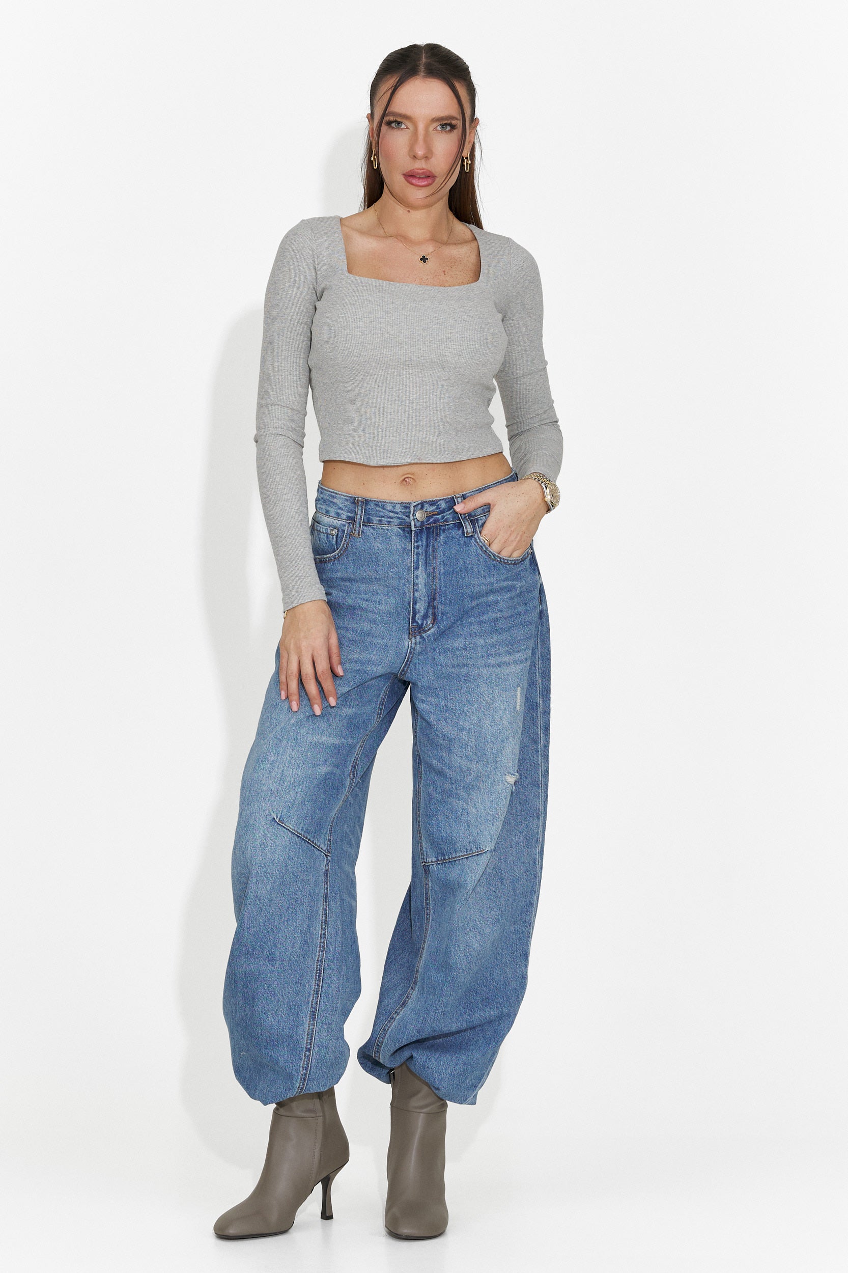 Bluza dama casual gri Dariana Bogas