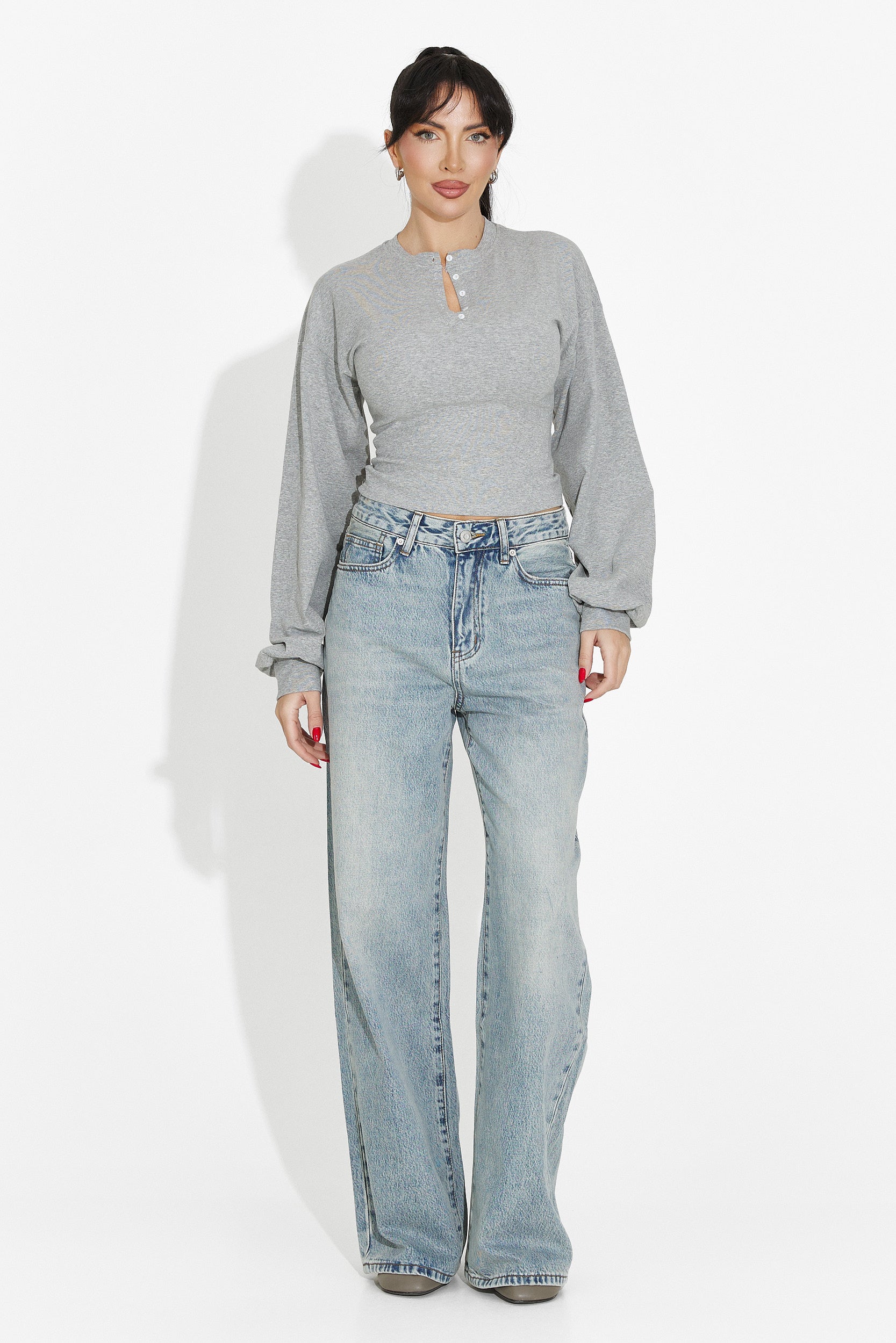 Women's casual gray blouse Tivora Bogas