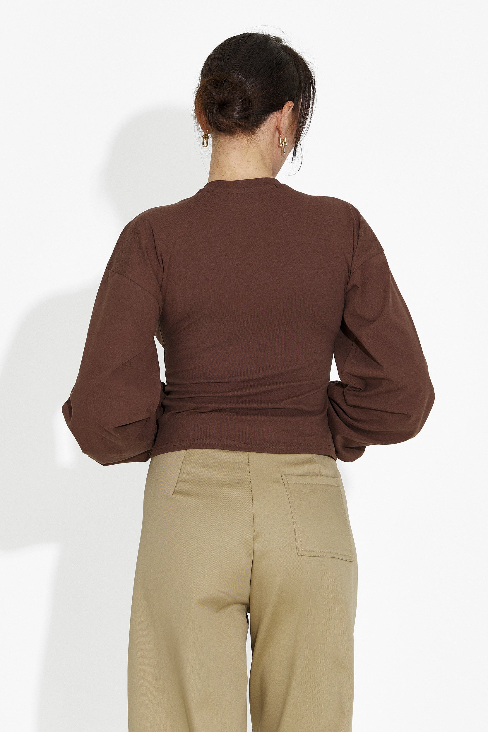 Women's casual brown blouse Tivora Bogas