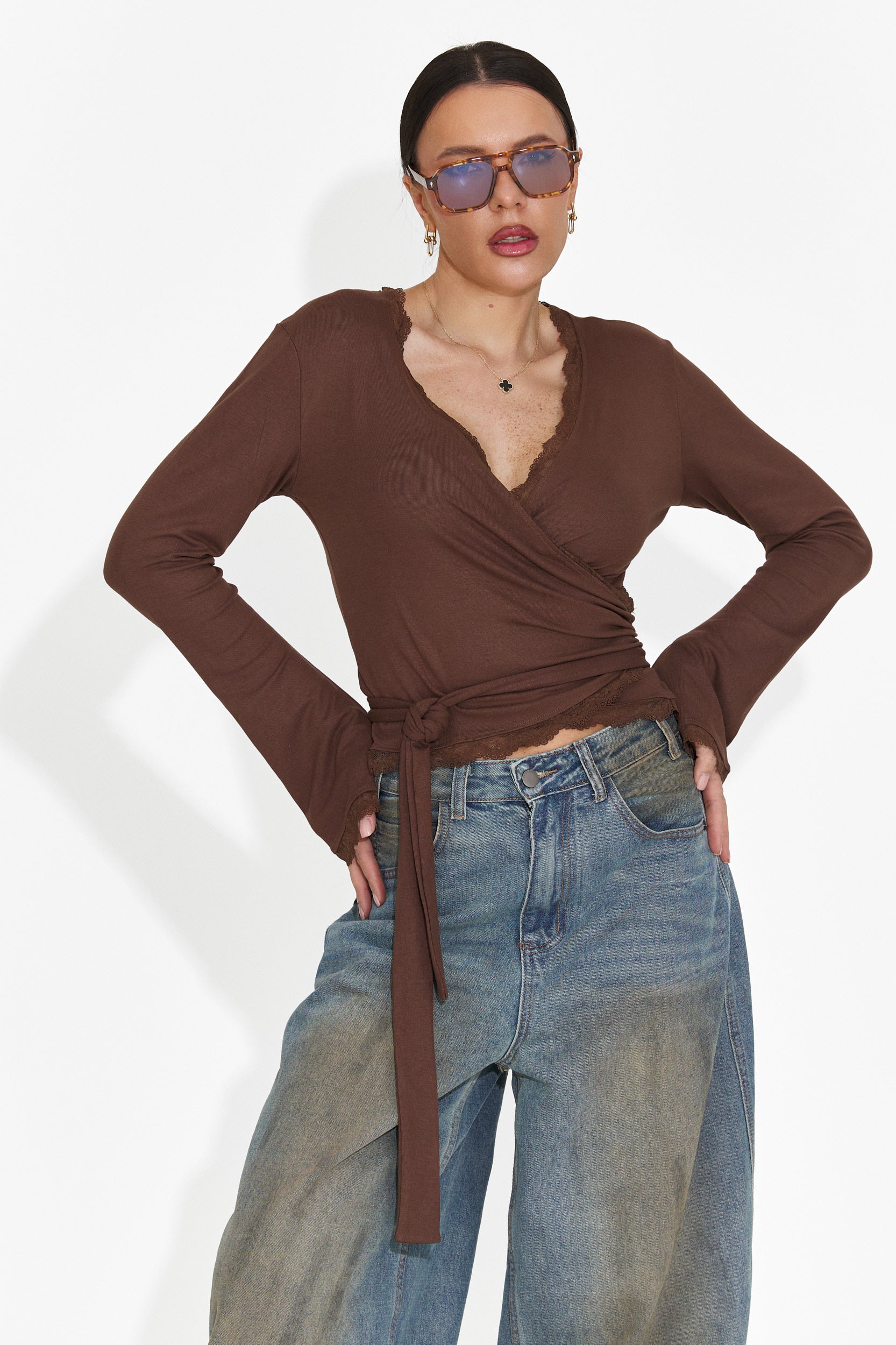 Bluza dama casual maro Zaneta Bogas