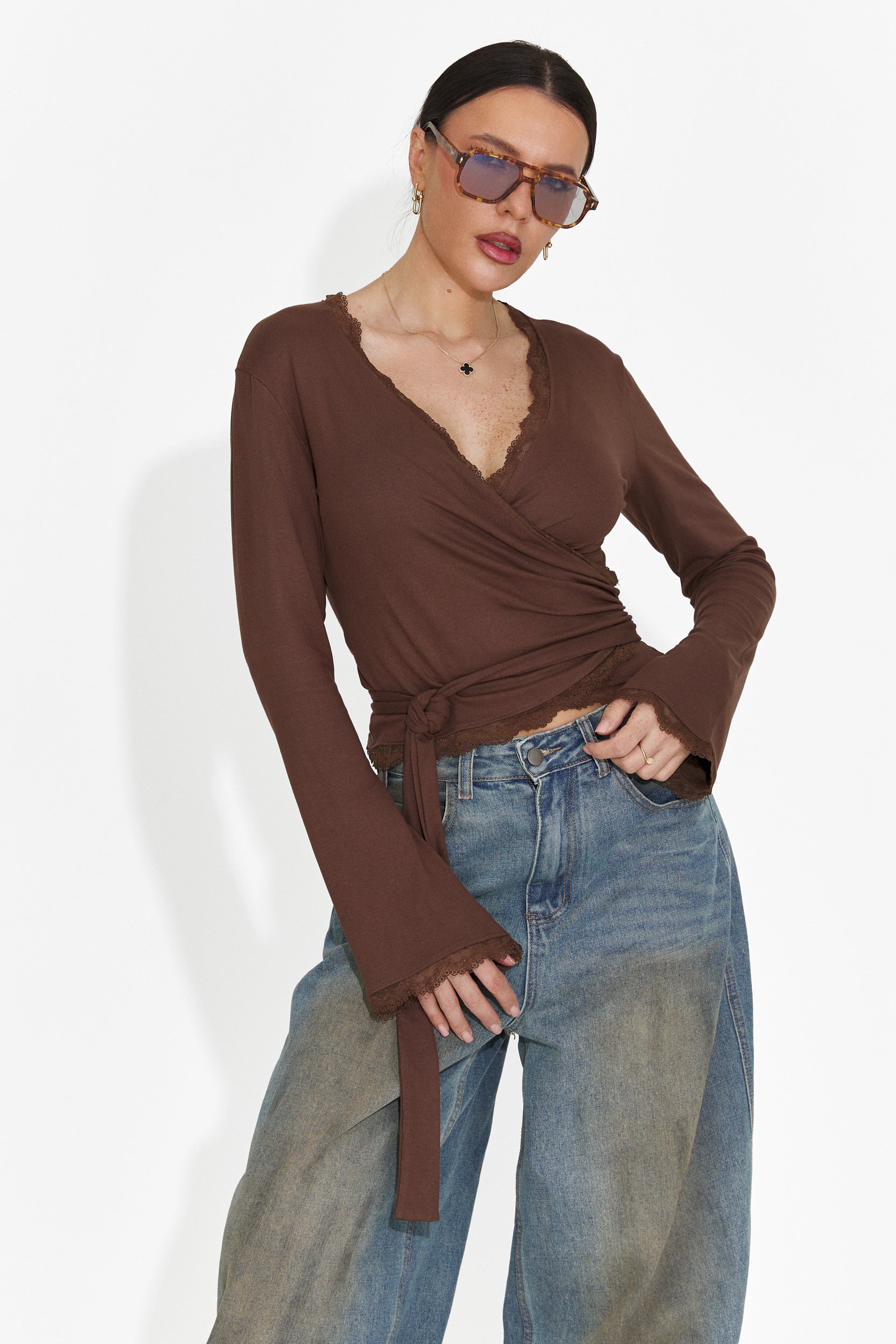 Bluza dama casual maro Zaneta Bogas