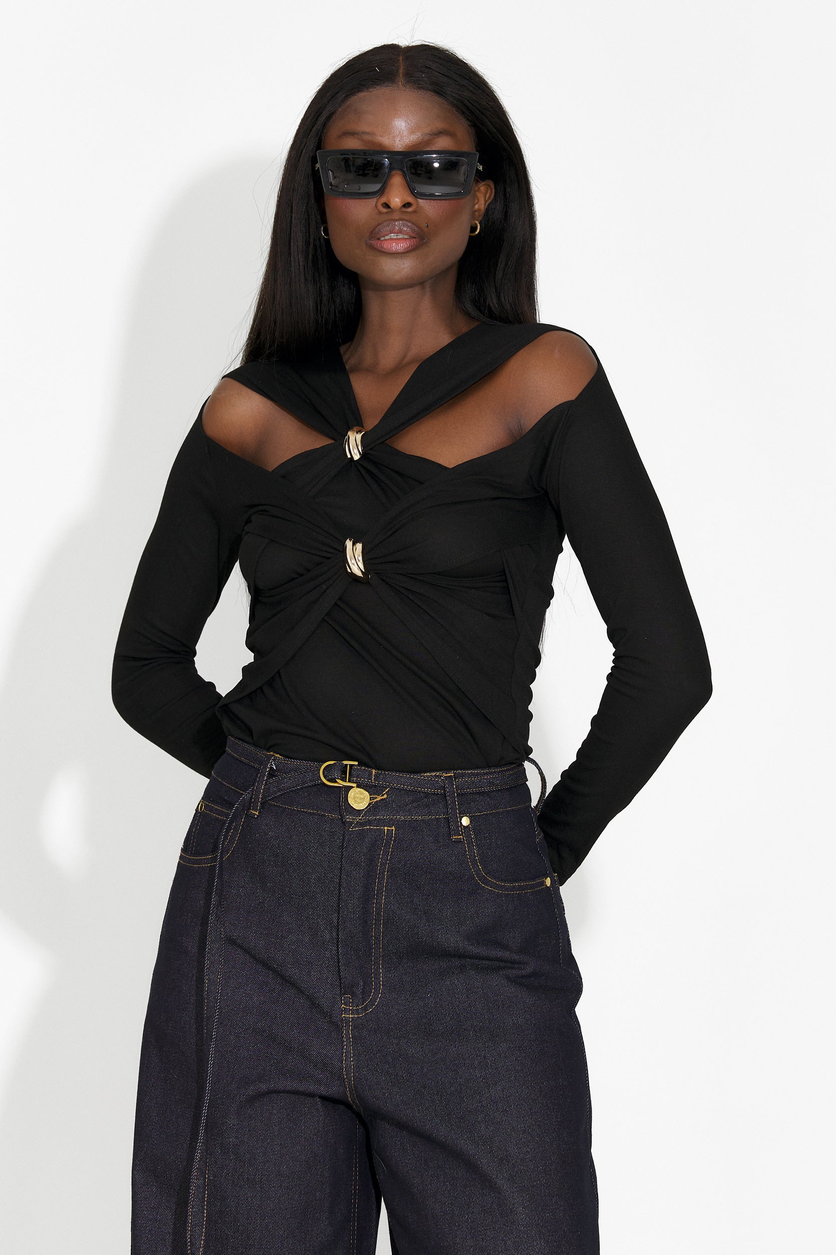 Bluza dama casual neagra Favira Bogas