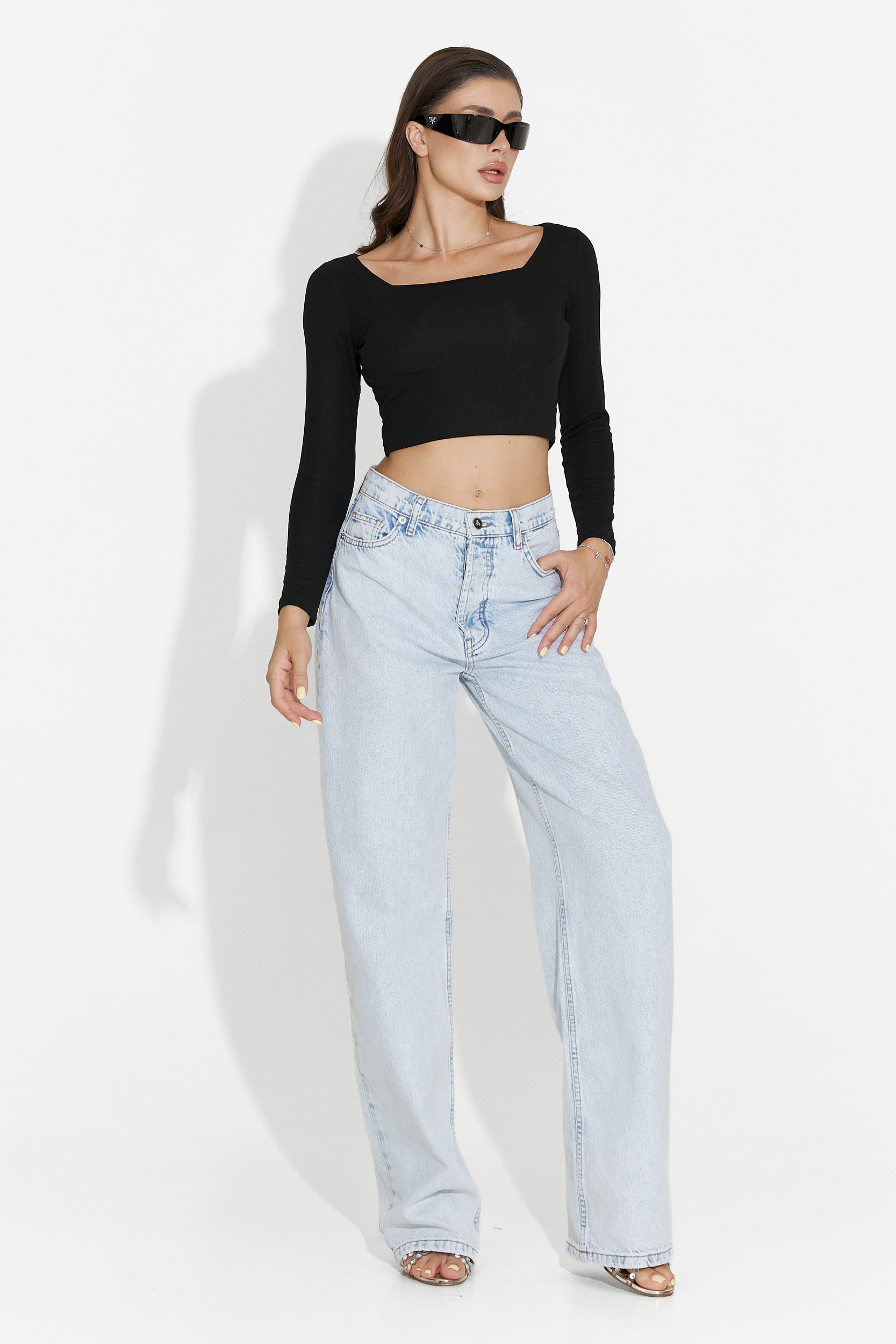 Women's casual black blouse Jefery Bogas