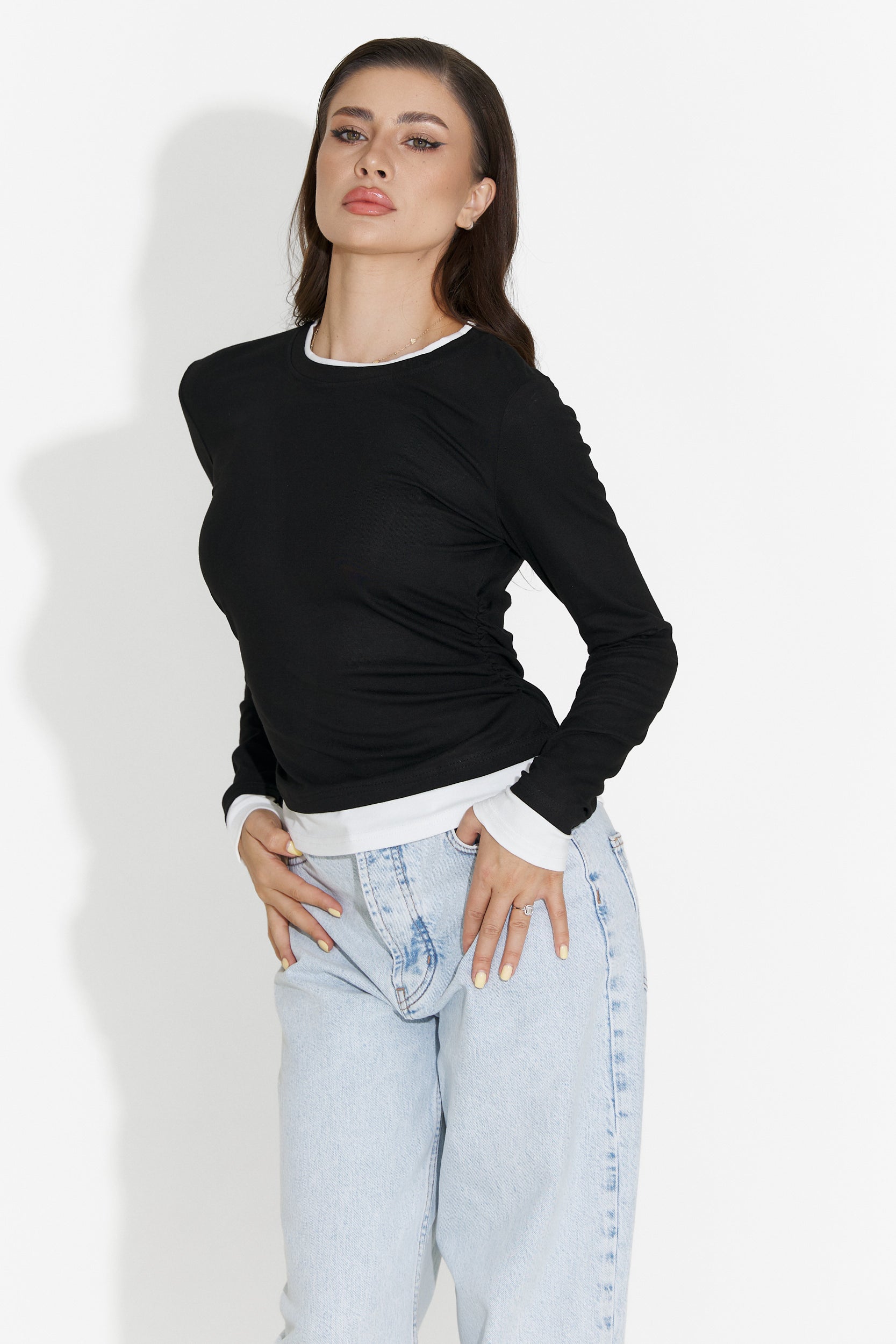 Women's casual black blouse Kayas Bogas