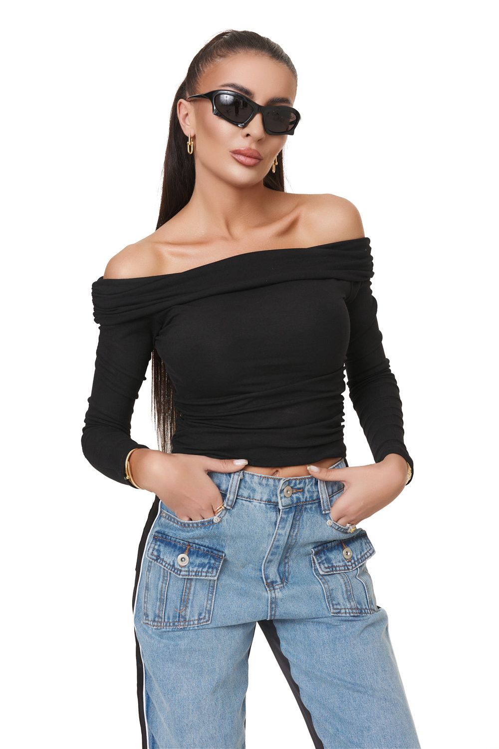 Bluza dama casual neagra Seblisia Bogas
