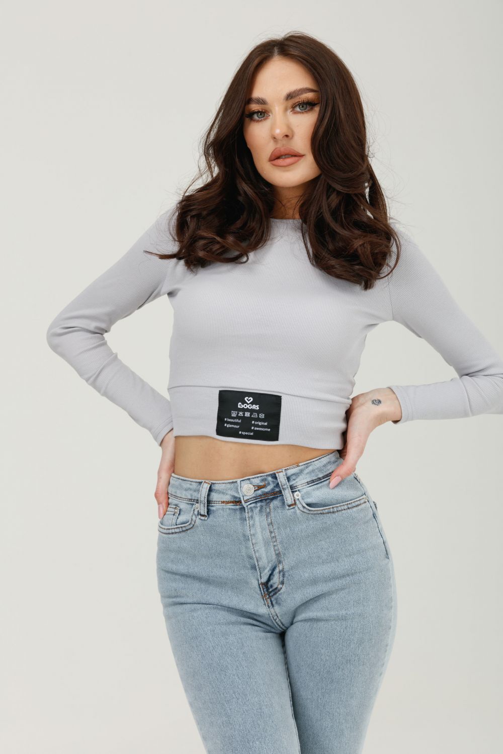 Bluza dama casual tricot gri Nahida Bogas