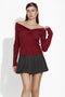 Sherilyne Bogas Casual Burgundy Women's Blouse