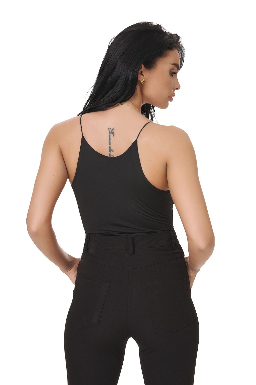 Brayden Bogas black lycra casual lady bodysuit