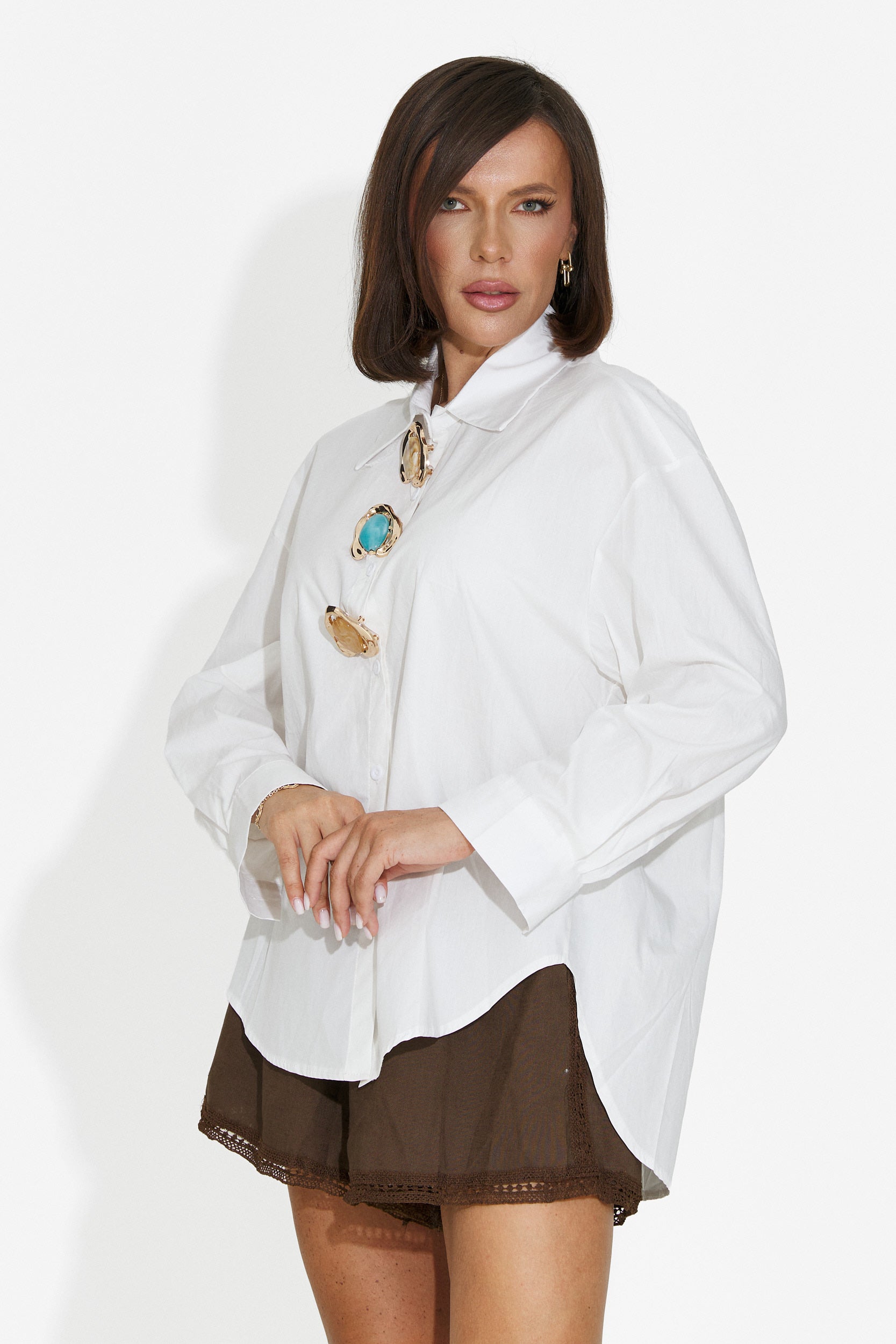 Camasa dama casual alba Delany Bogas