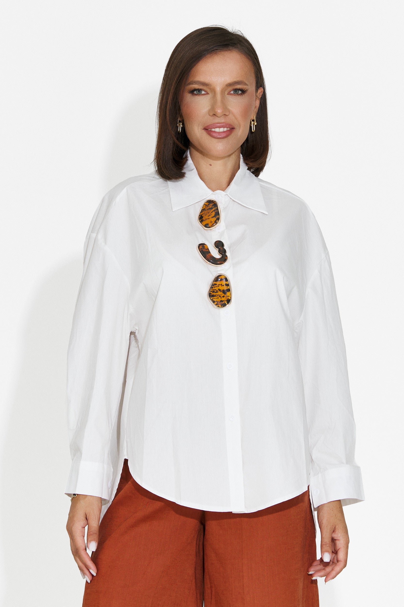 Camasa dama casual alba Procesay Bogas