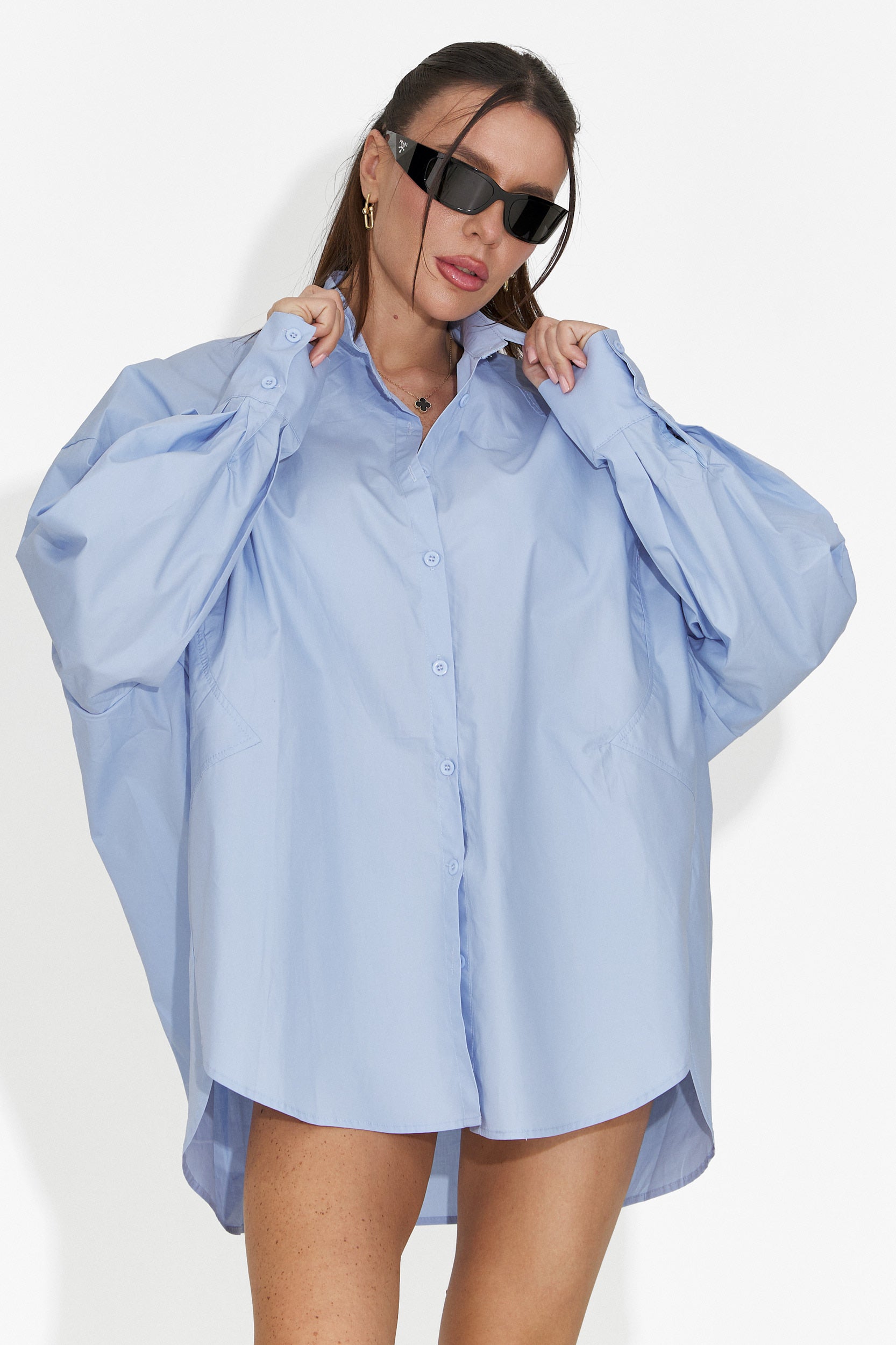 Camasa dama casual bleu Abrienda Bogas