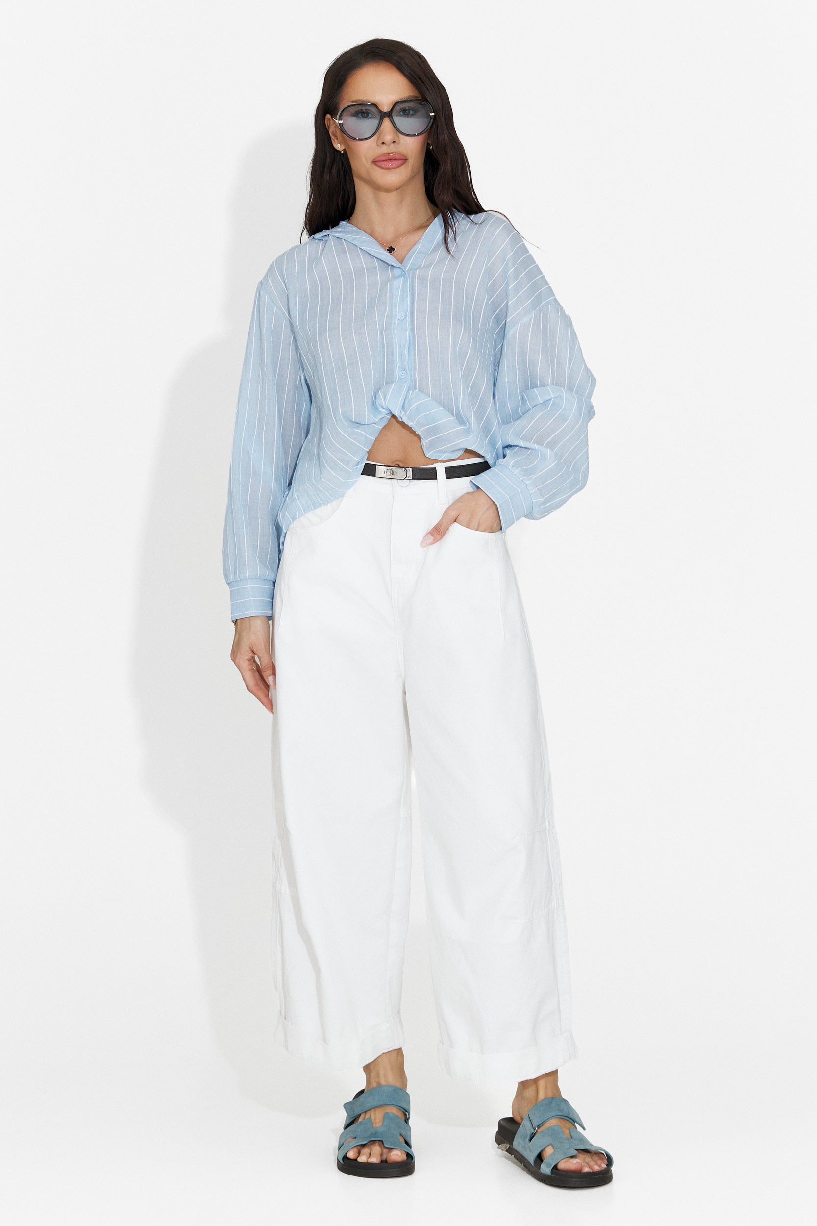 Camasa dama casual bleu Teodoria Bogas