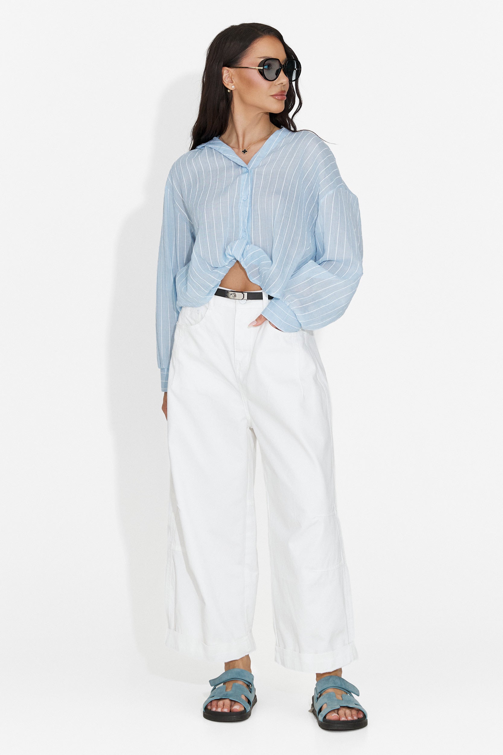Camasa dama casual bleu Teodoria Bogas