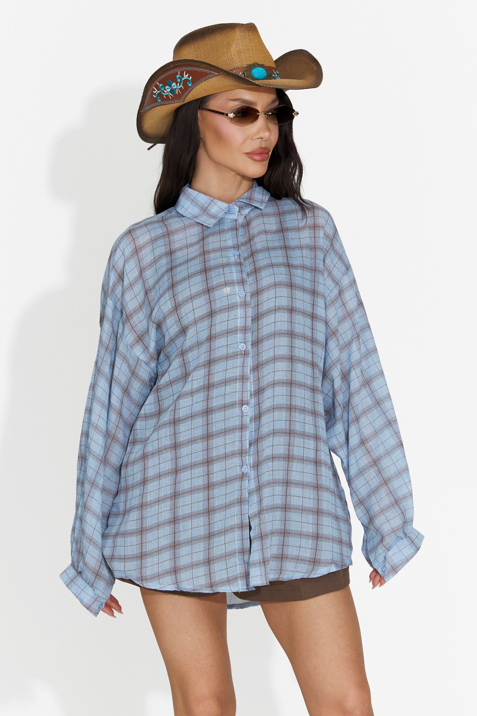 Camasa dama casual bleu Vanga Bogas