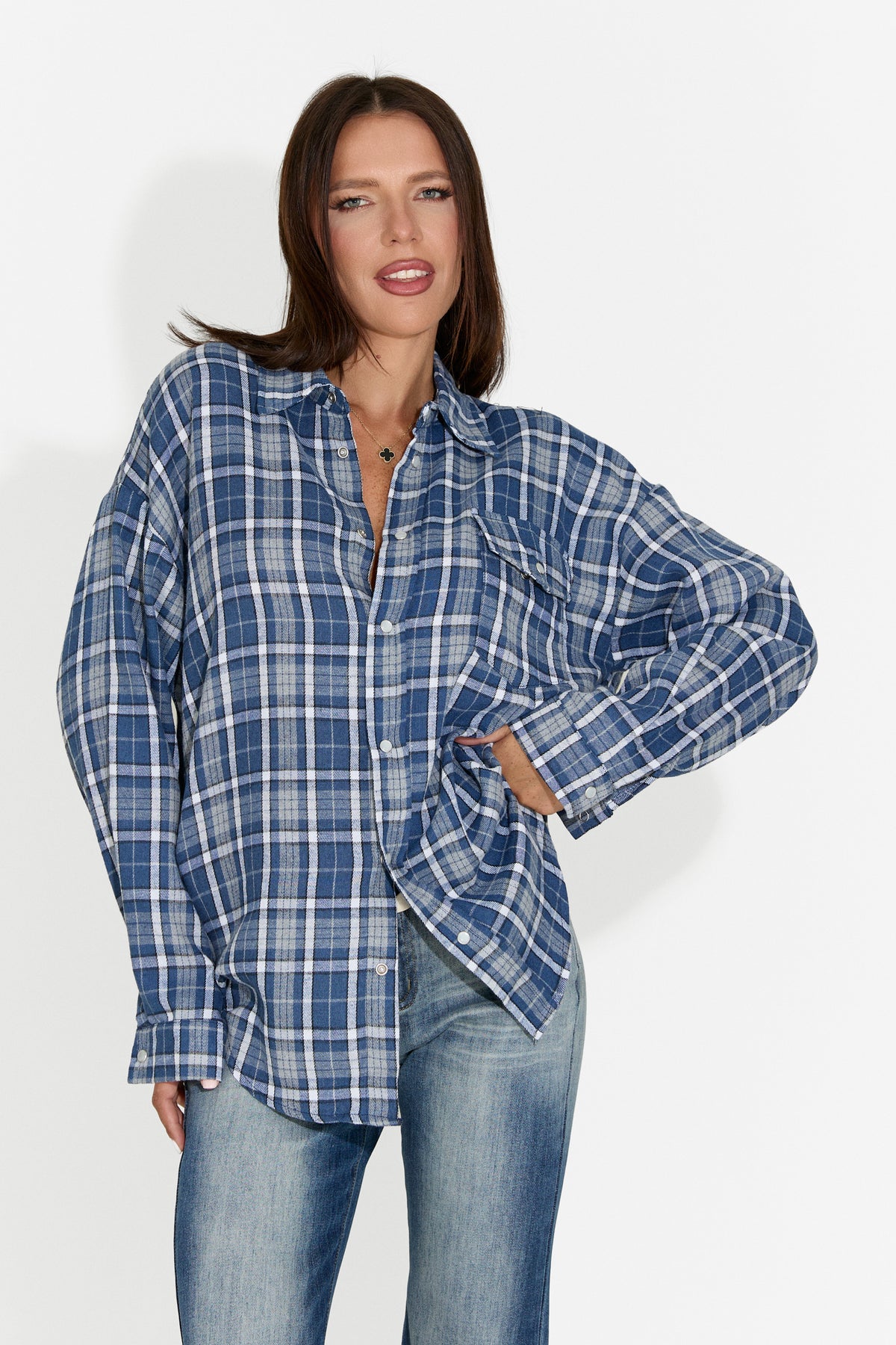 Camasa dama casual bleumarin Importas Bogas